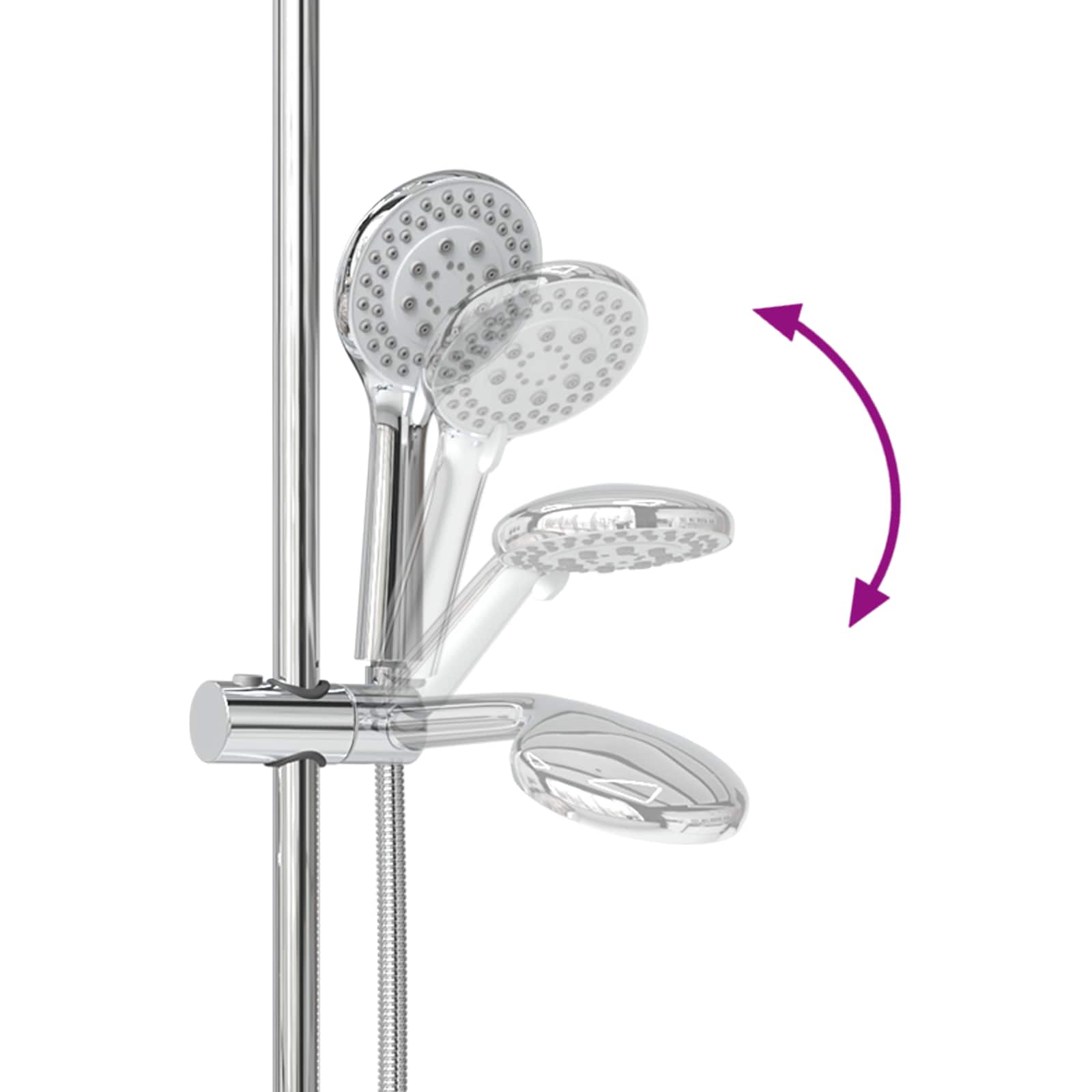 vidaXL Douchesysteem set Chroom 70 cm Roestvrij staal