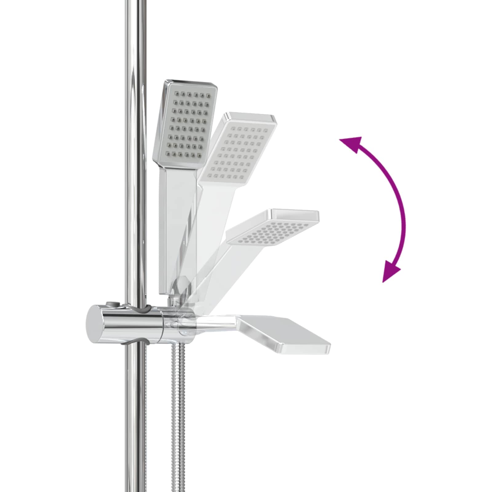 vidaXL Douchesysteem set Chroom 70 cm Roestvrij staal