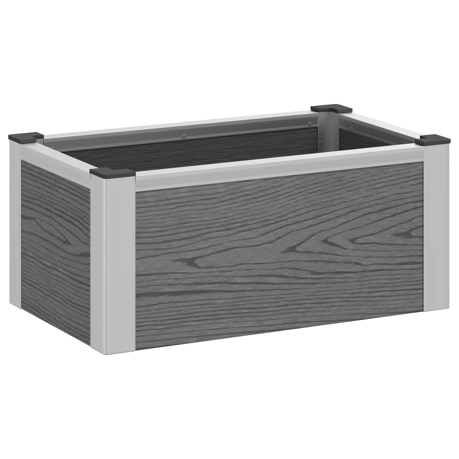 vidaXL Verhoogde plantenbak Grijs 50 x 30 x 22 cm WPC en Aluminium
