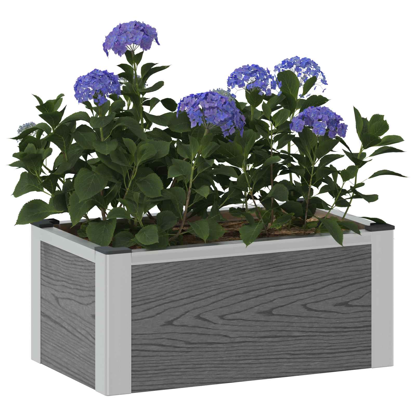vidaXL Verhoogde plantenbak Grijs 50 x 30 x 22 cm WPC en Aluminium