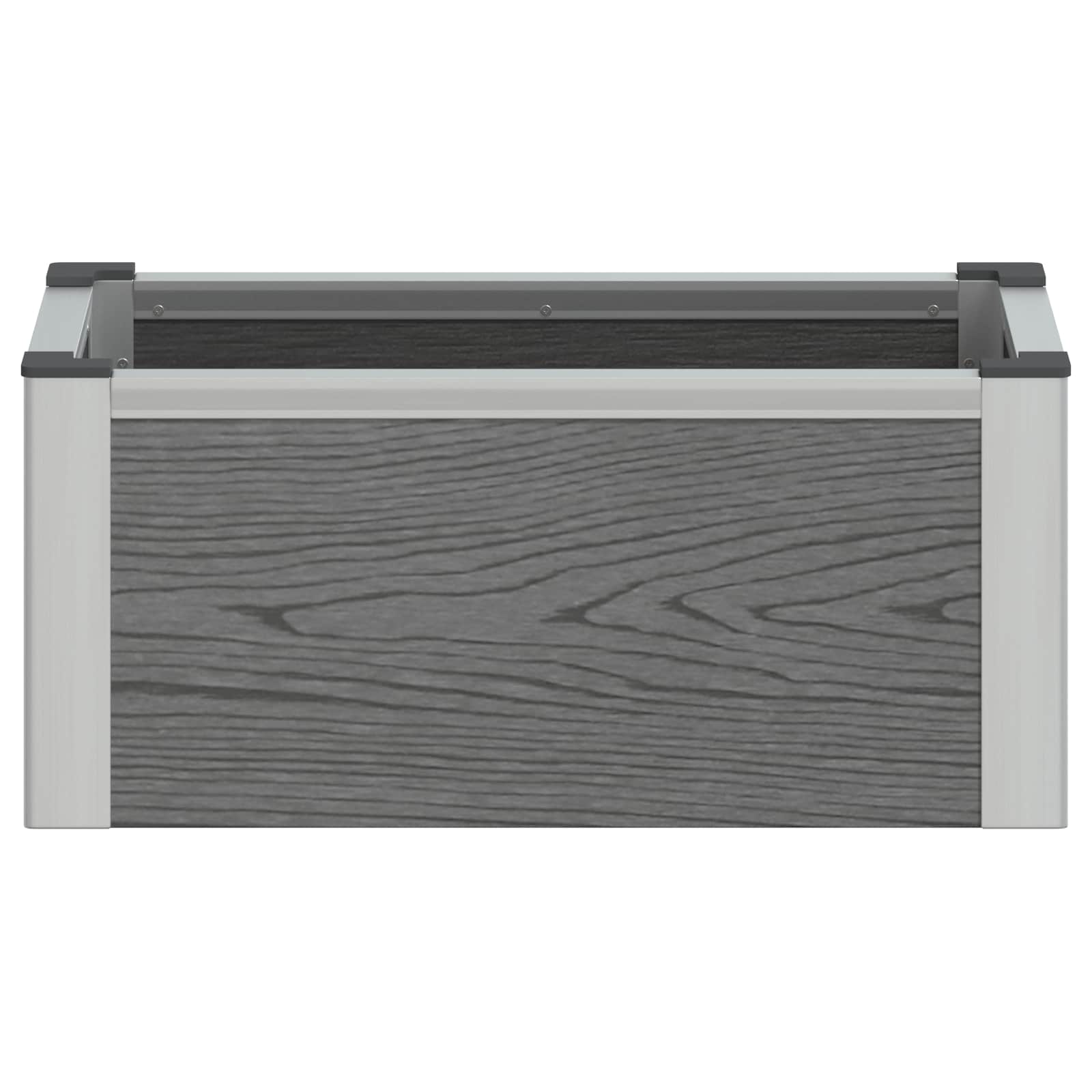 vidaXL Verhoogde plantenbak Grijs 50 x 30 x 22 cm WPC en Aluminium