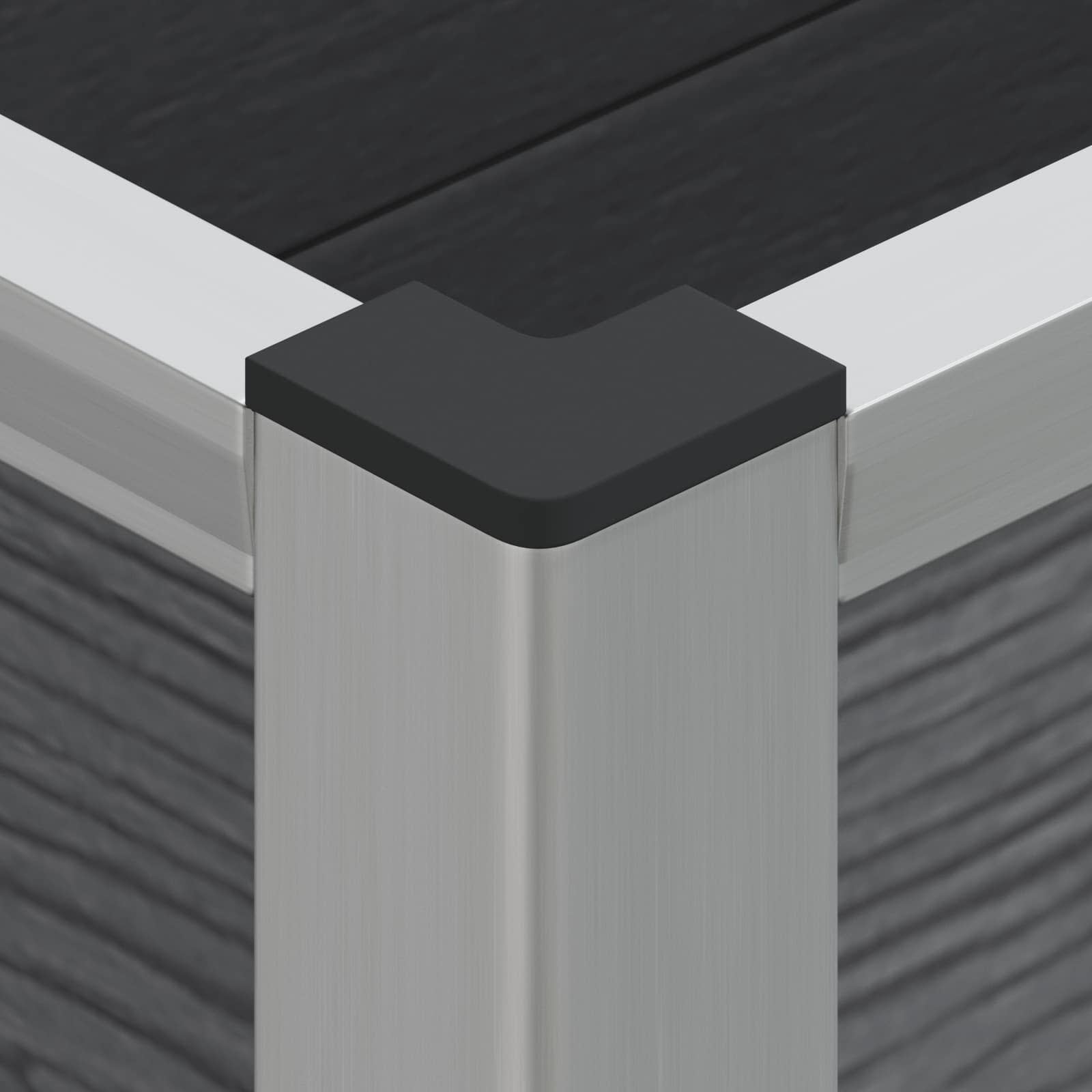 vidaXL Verhoogde plantenbak Grijs 50 x 30 x 22 cm WPC en Aluminium