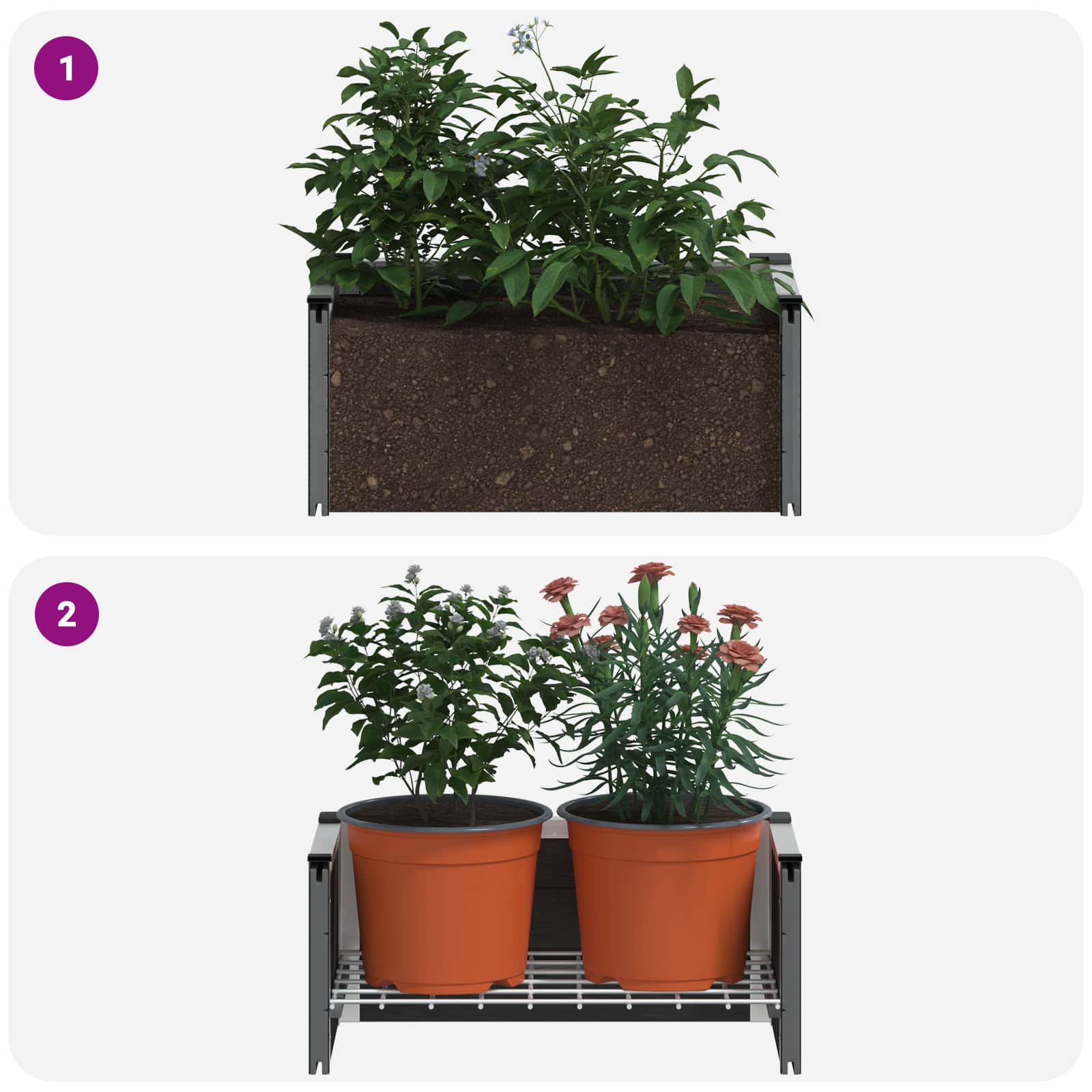 vidaXL Verhoogde plantenbak Grijs 50 x 30 x 22 cm WPC en Aluminium