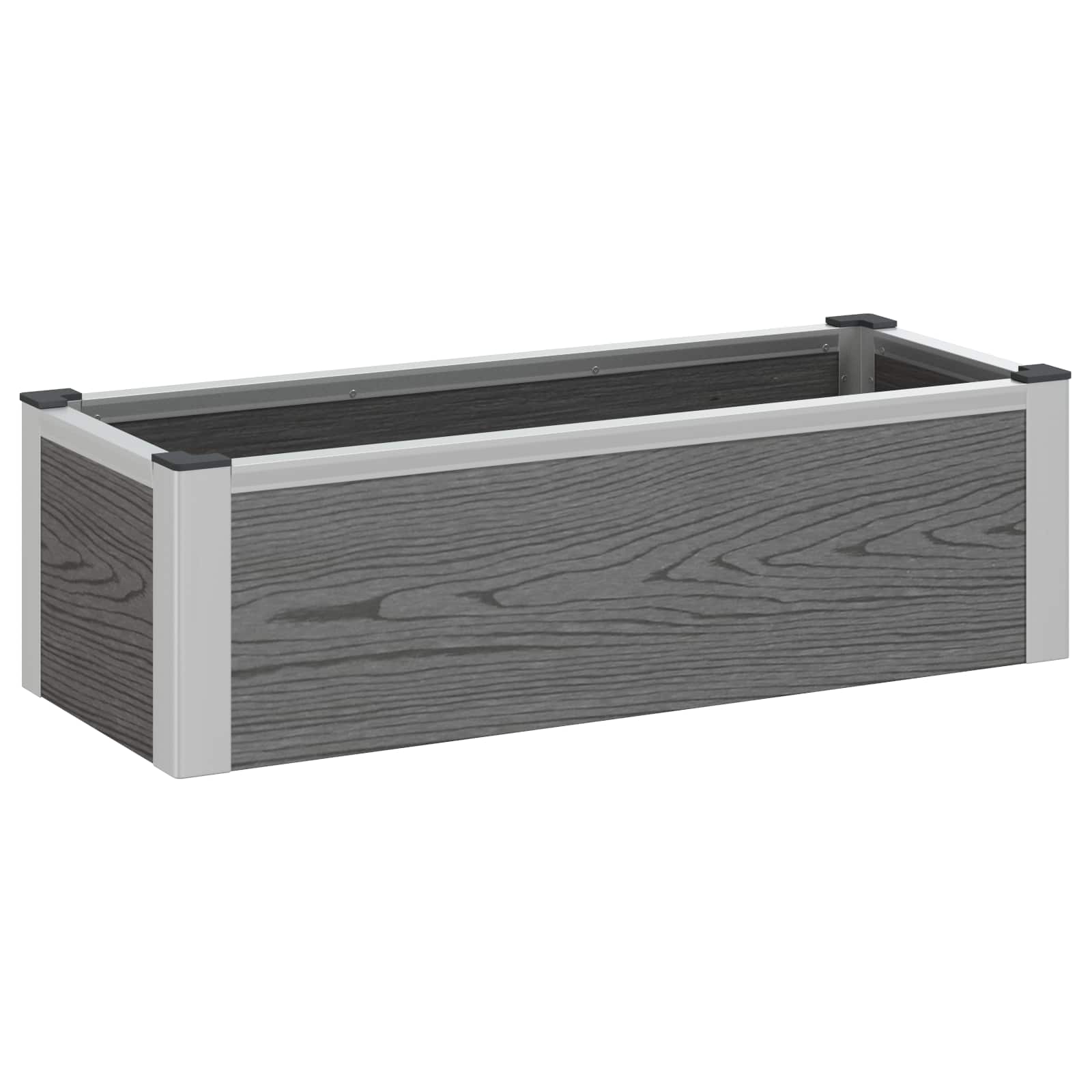 vidaXL Verhoogde plantenbak Grijs 50 x 30 x 22 cm WPC en Aluminium