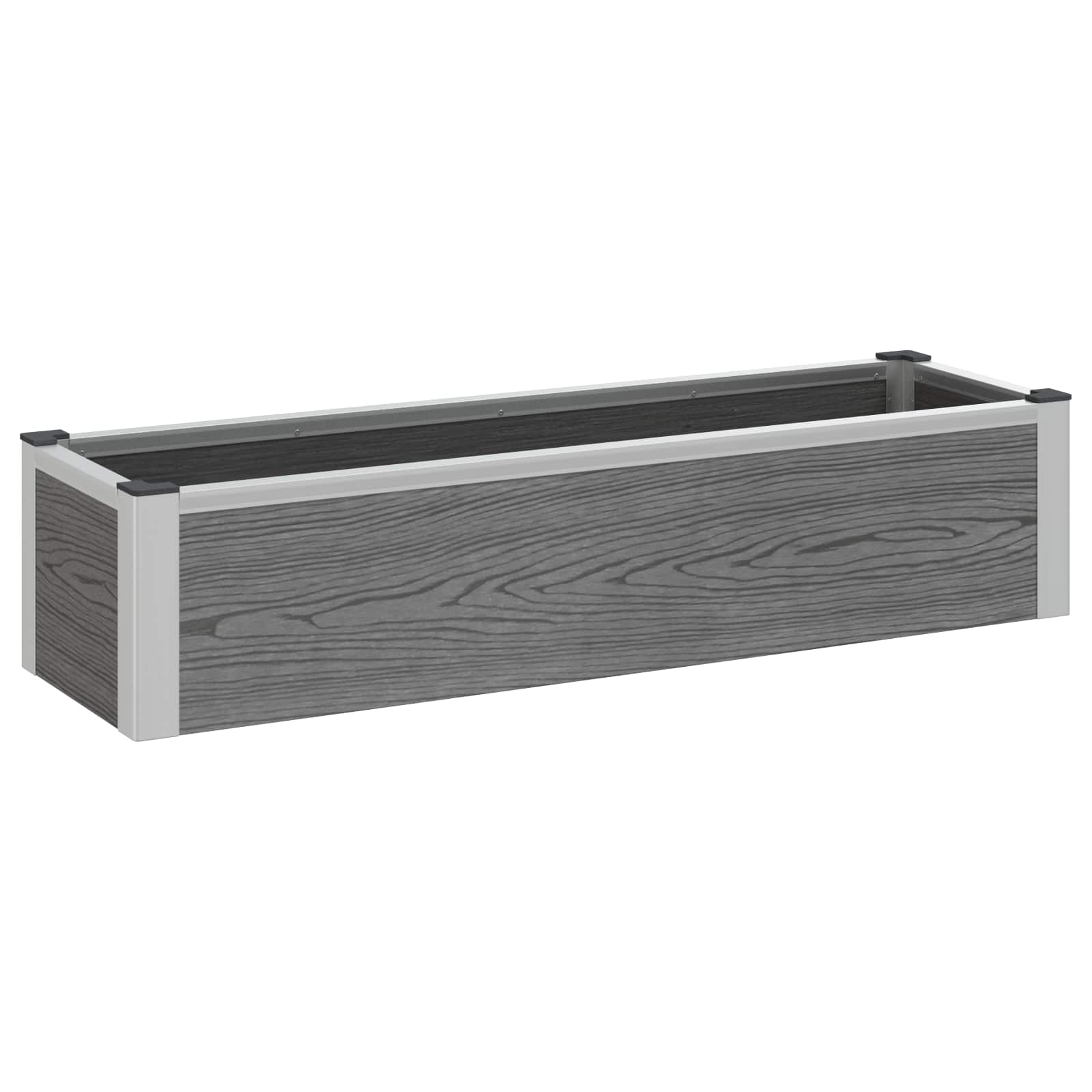 vidaXL Verhoogde plantenbak Grijs 50 x 30 x 22 cm WPC en Aluminium