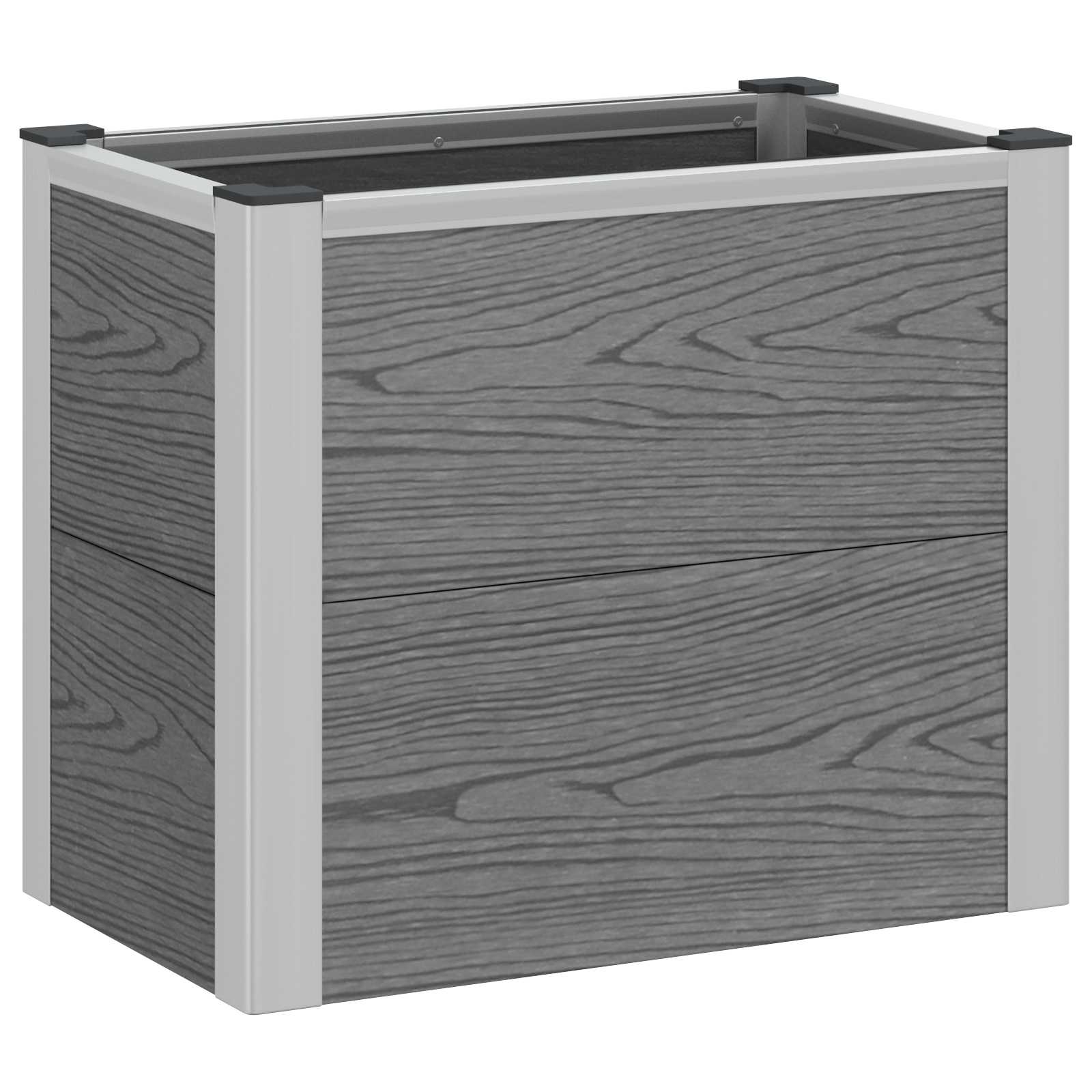 vidaXL Verhoogde plantenbak Grijs 50 x 30 x 22 cm WPC en Aluminium