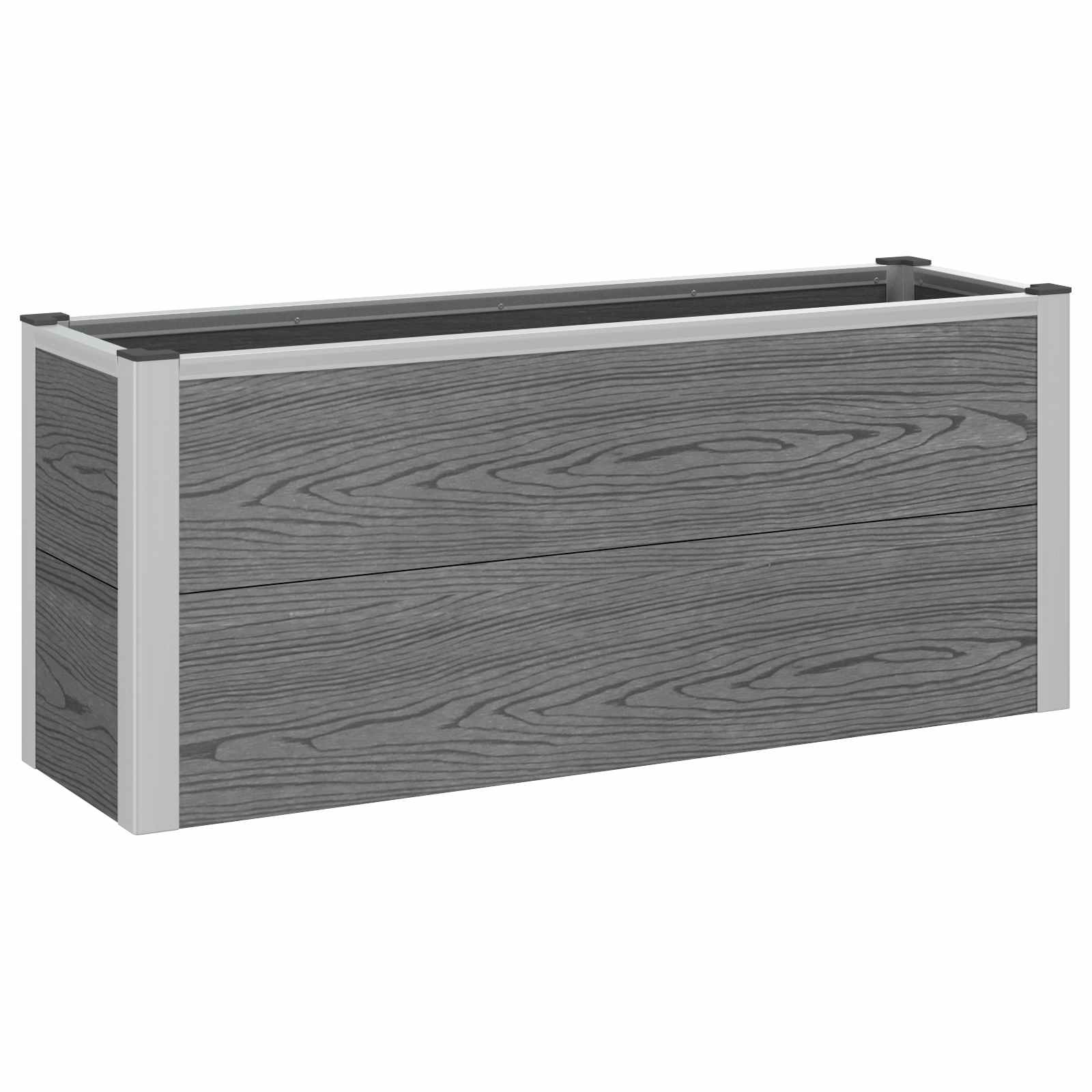 vidaXL Verhoogde plantenbak Grijs 50 x 30 x 22 cm WPC en Aluminium
