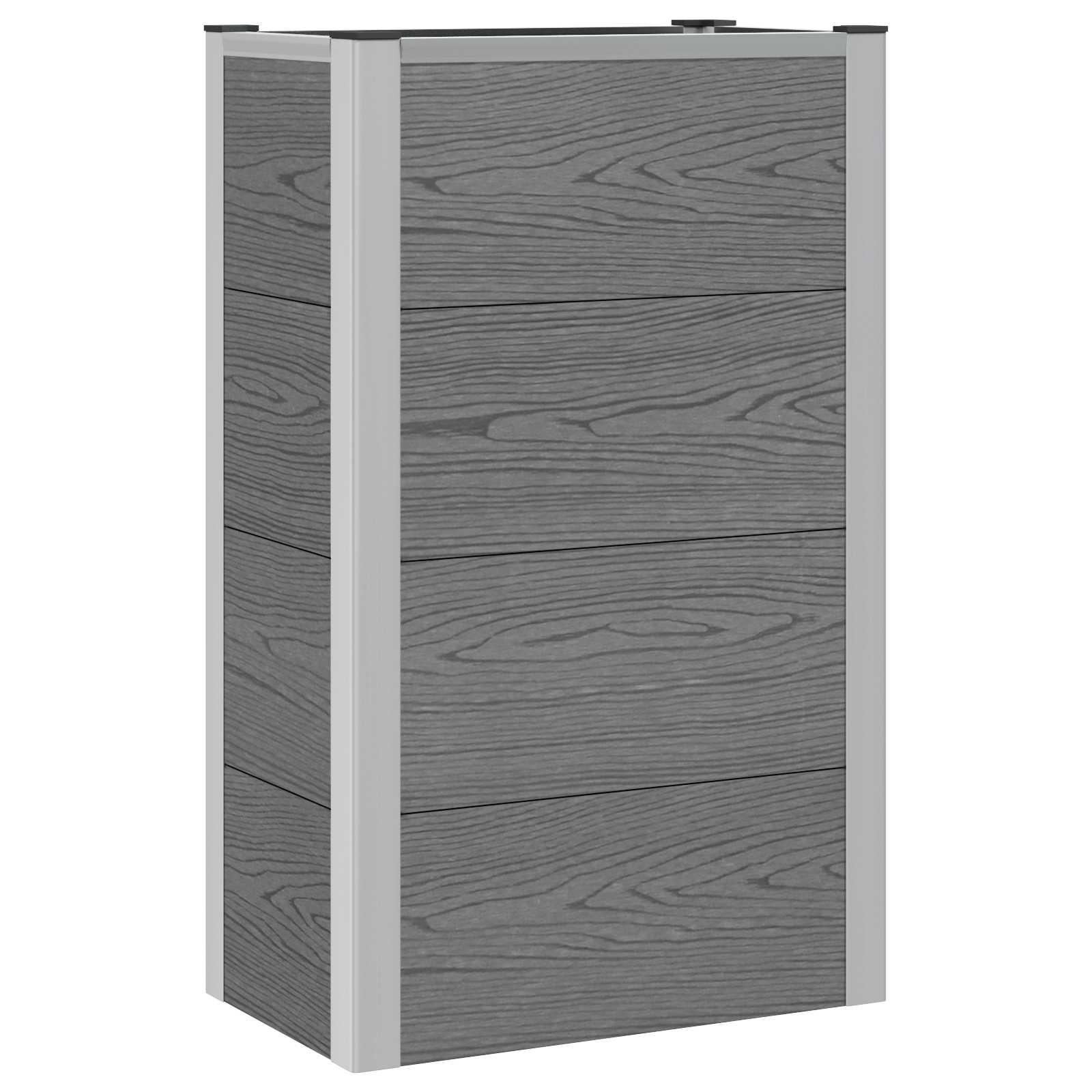 vidaXL Verhoogde plantenbak Grijs 50 x 30 x 22 cm WPC en Aluminium