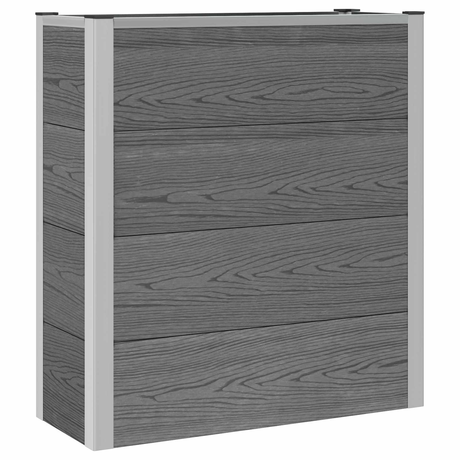 vidaXL Verhoogde plantenbak Grijs 50 x 30 x 22 cm WPC en Aluminium