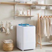 vidaXL Mini Wasmachine met Enkele Wasbak 4,6 kg Blauw en Wit