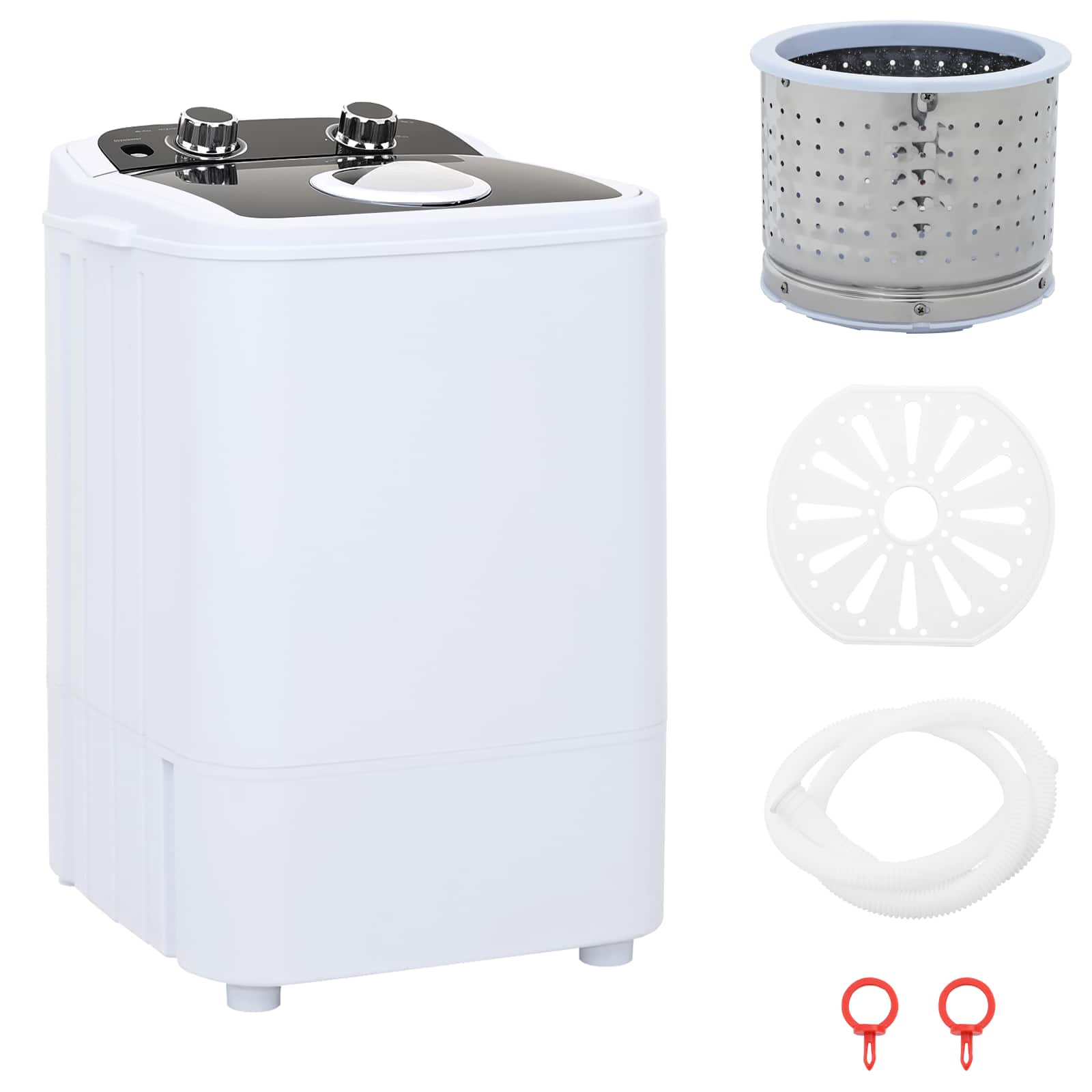 vidaXL Mini Wasmachine met Enkele Wasbak 4,6 kg Blauw en Wit