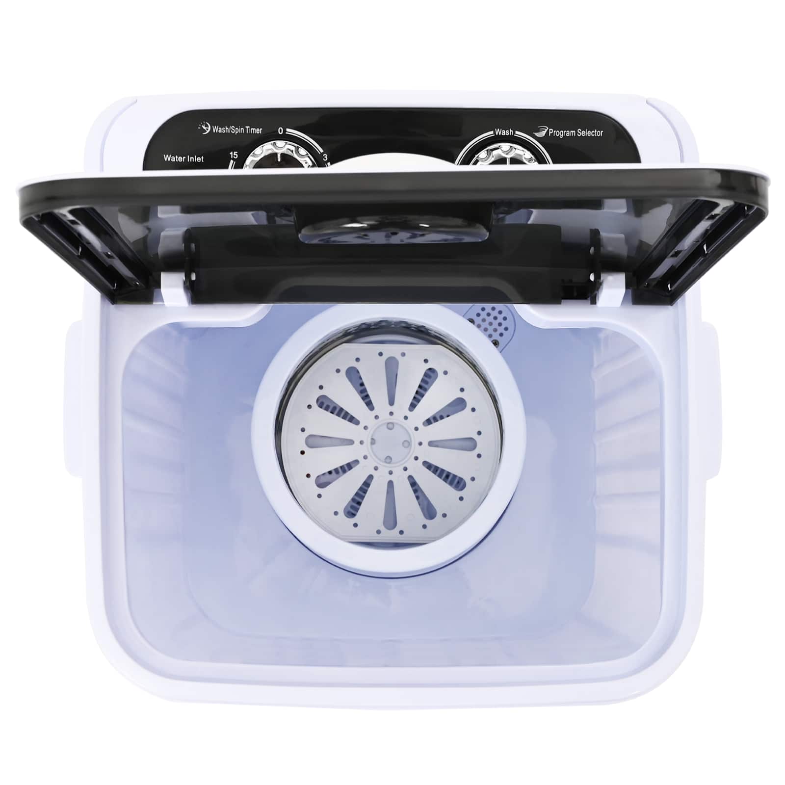vidaXL Mini Wasmachine met Enkele Wasbak 4,6 kg Blauw en Wit