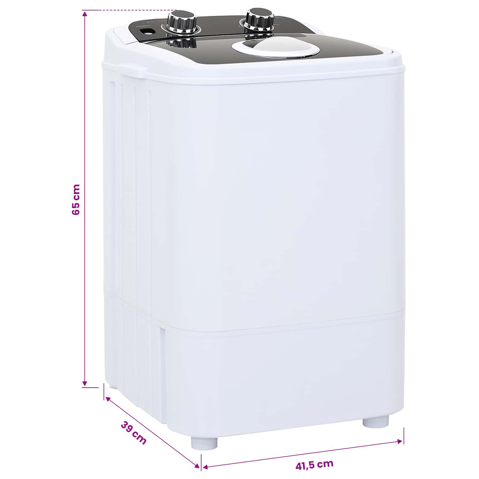 vidaXL Mini Wasmachine met Enkele Wasbak 4,6 kg Blauw en Wit