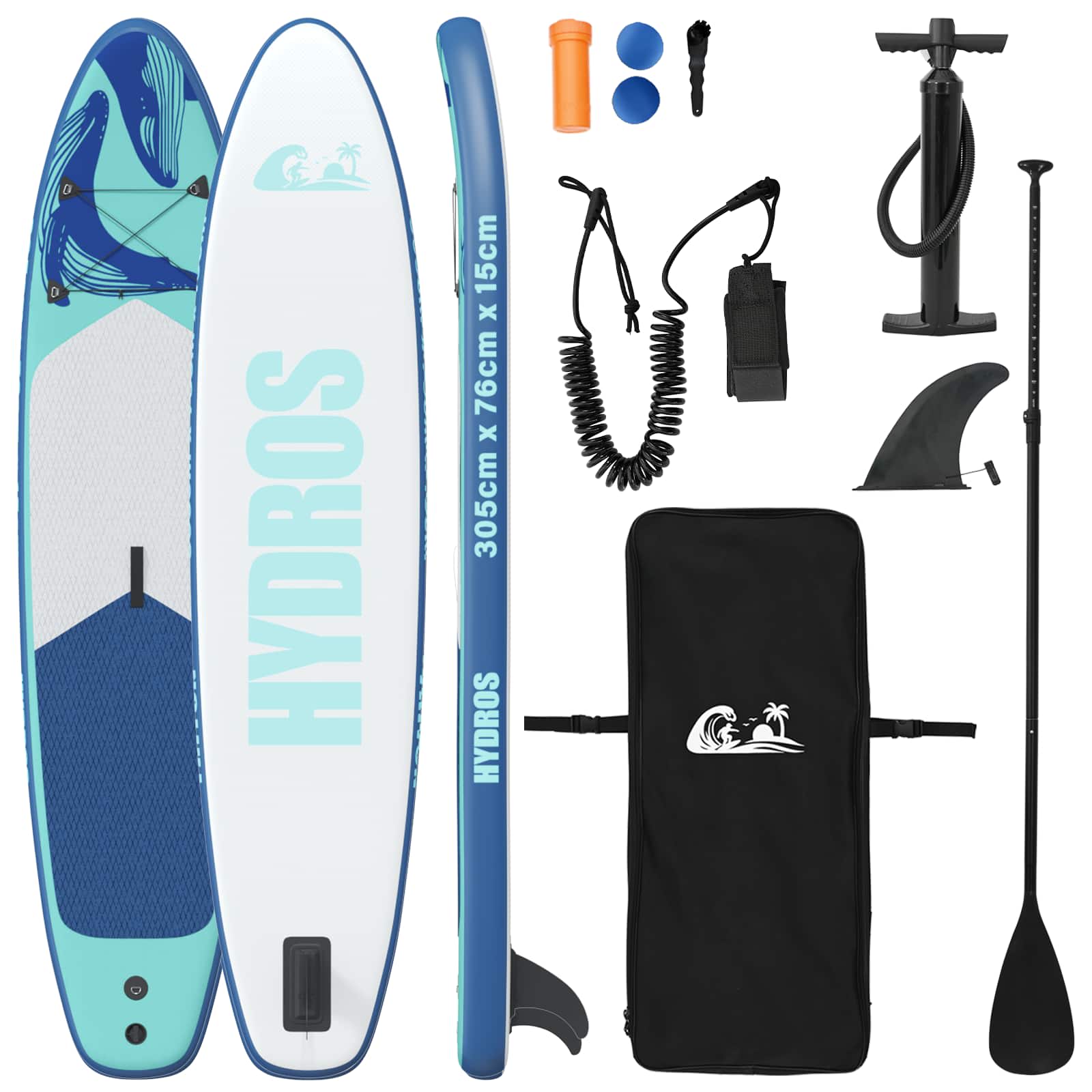 vidaXL Opblaasbare Stand Up Paddle Board HYDROS 305 x 76 x 15 cm voor
