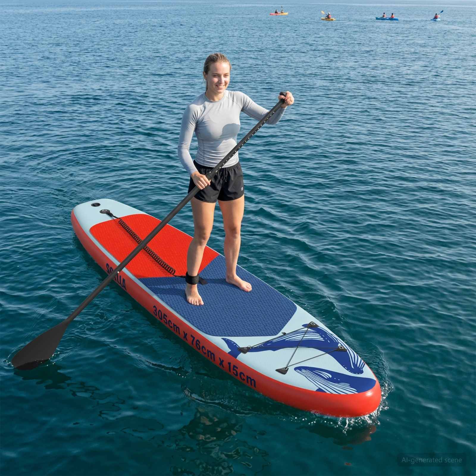 vidaXL Opblaasbare Stand Up Paddle Board HYDROS 305 x 76 x 15 cm voor
