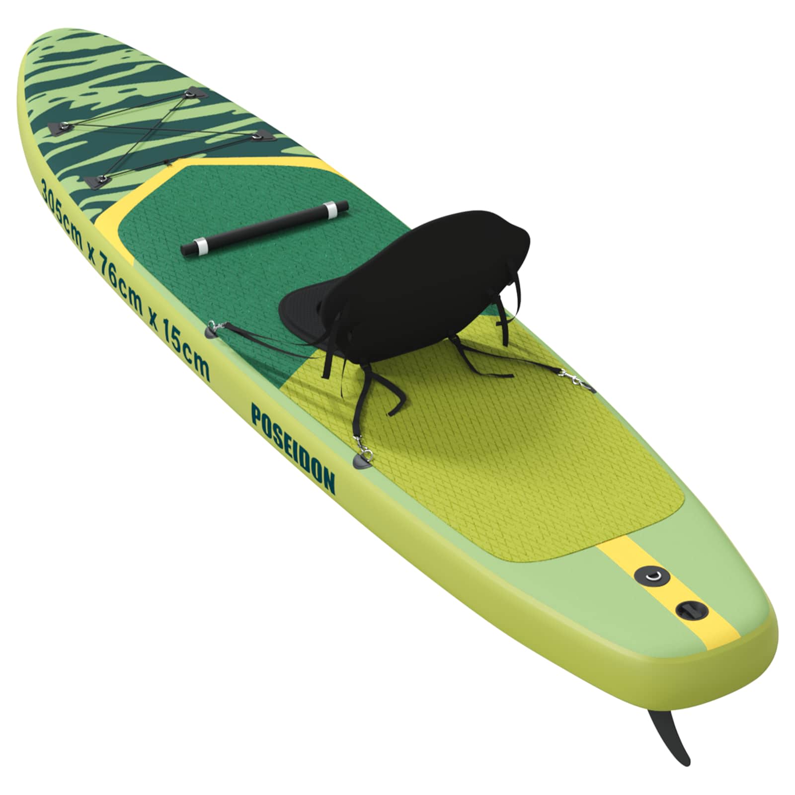 vidaXL SUP Board met zitplaats 2-in-1 POSEIDON 305 x 76 x 15 cm Groen