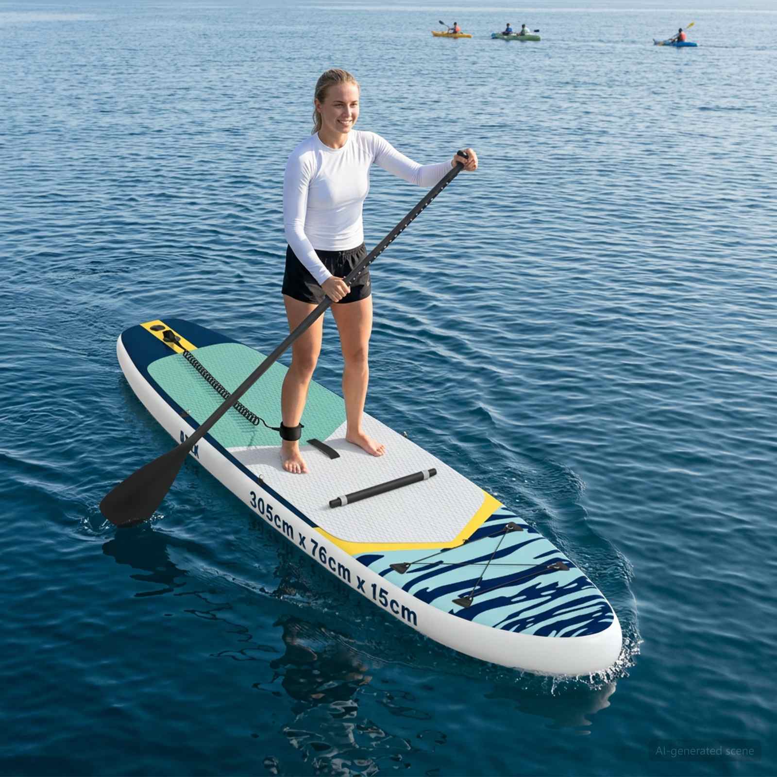 vidaXL SUP Board met zitplaats 2-in-1 POSEIDON 305 x 76 x 15 cm Groen