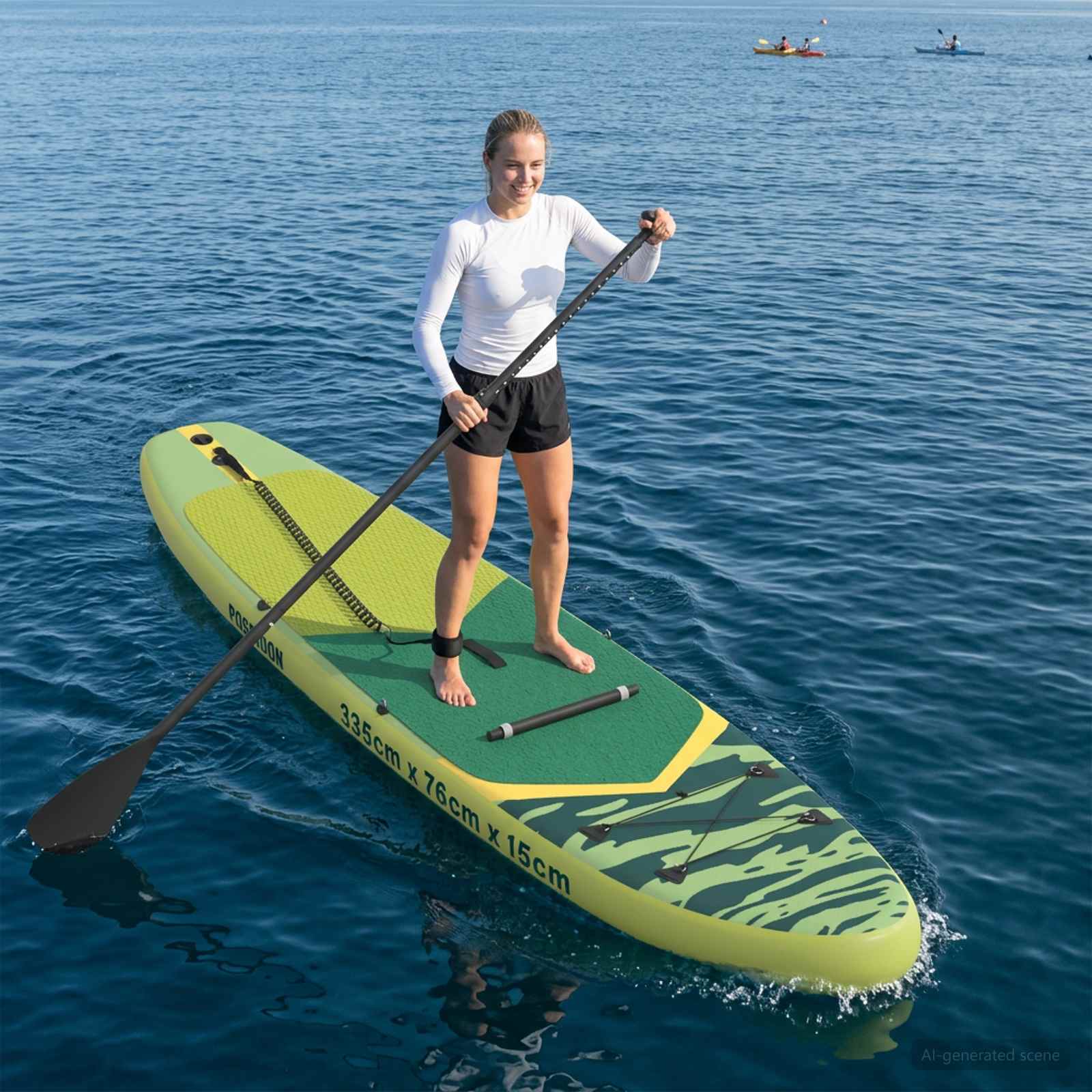 vidaXL SUP Board met zitplaats 2-in-1 POSEIDON 305 x 76 x 15 cm Groen