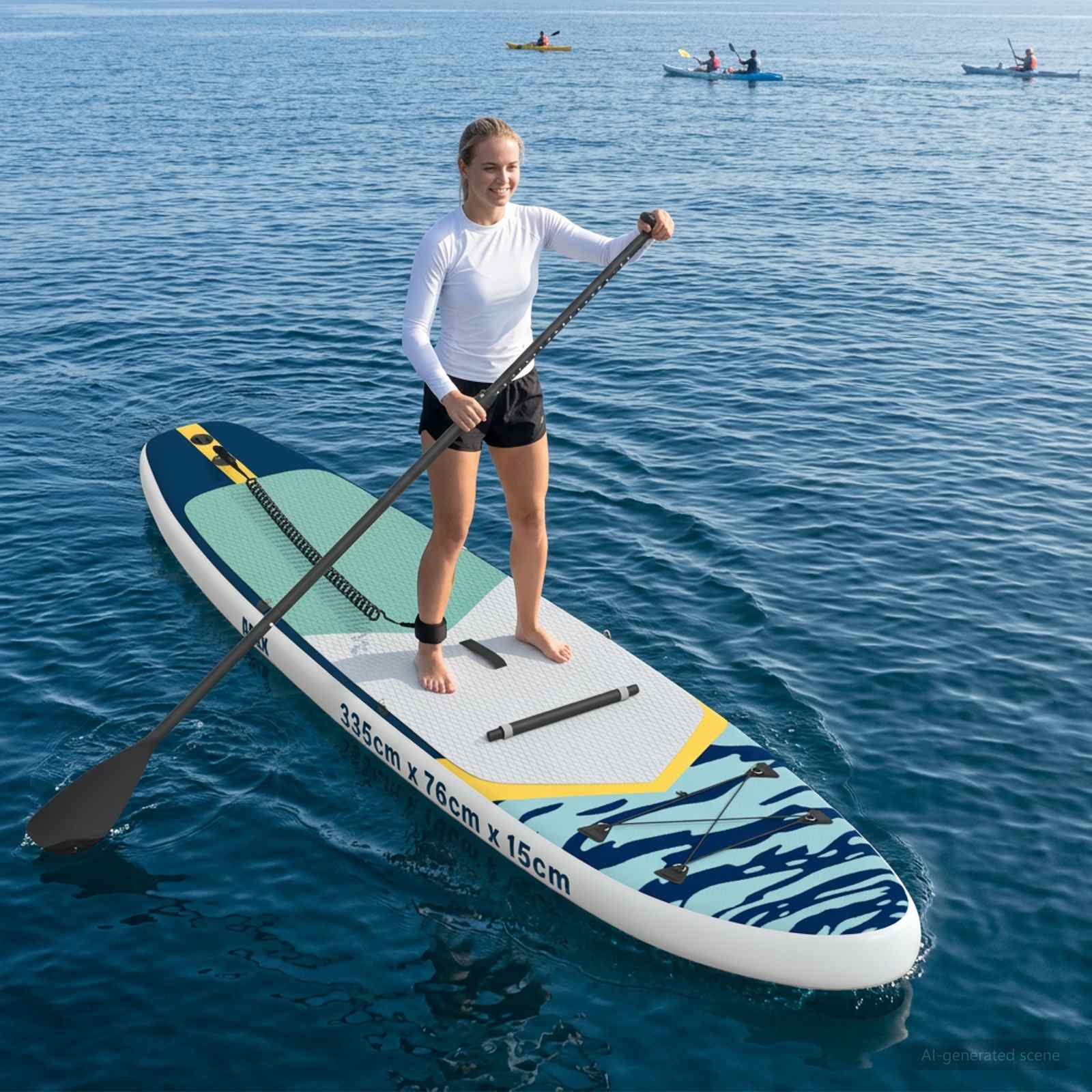 vidaXL SUP Board met zitplaats 2-in-1 POSEIDON 305 x 76 x 15 cm Groen