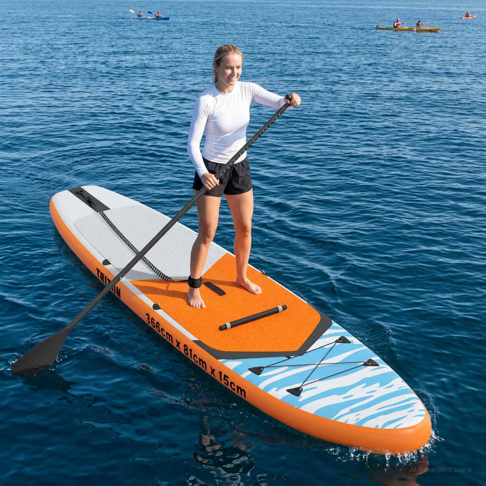 vidaXL SUP Board met zitplaats 2-in-1 POSEIDON 305 x 76 x 15 cm Groen