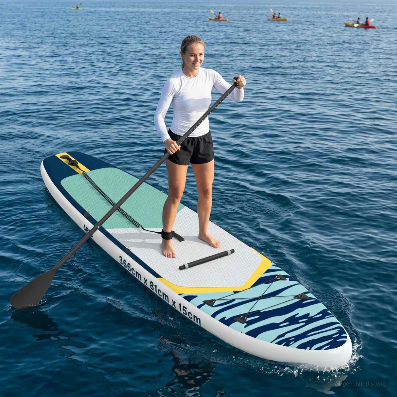 vidaXL SUP Board met zitplaats 2-in-1 POSEIDON 305 x 76 x 15 cm Groen
