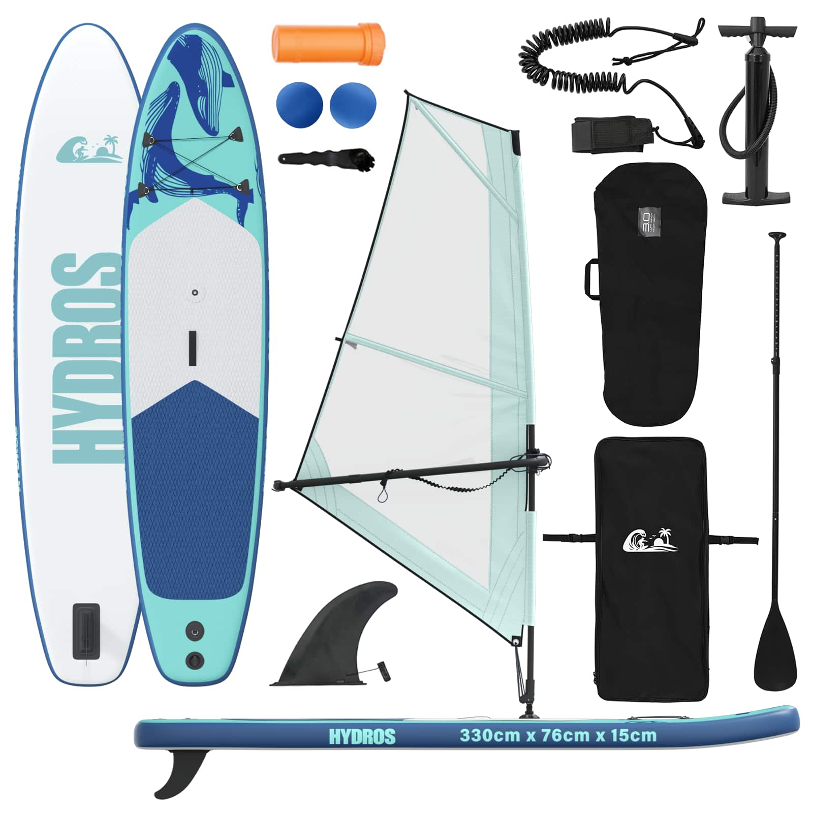 vidaXL Opblaasbaar SUP Board met Zeil HYDROS 330 x 76 x 15 cm voor