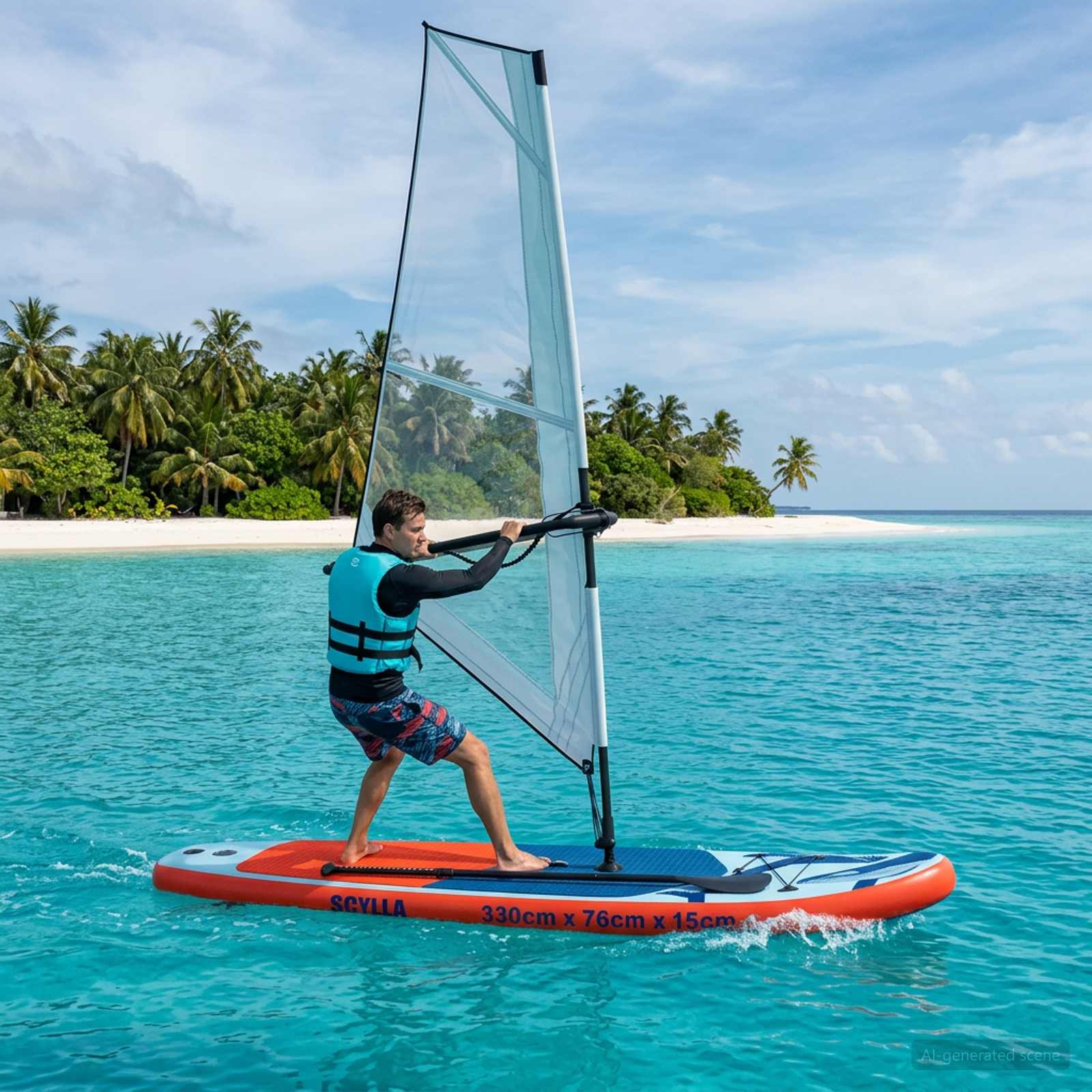 vidaXL Opblaasbaar SUP Board met Zeil HYDROS 330 x 76 x 15 cm voor