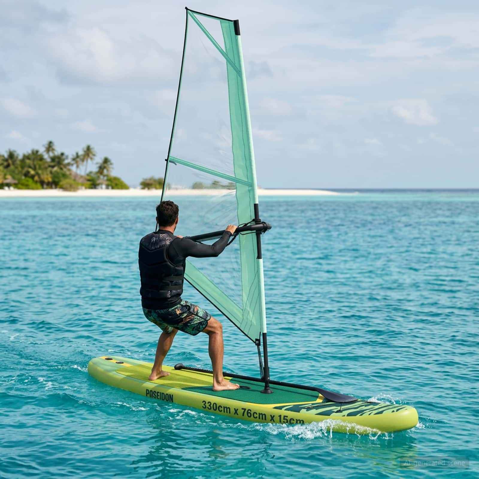 vidaXL Opblaasbaar SUP Board met Zeil HYDROS 330 x 76 x 15 cm voor