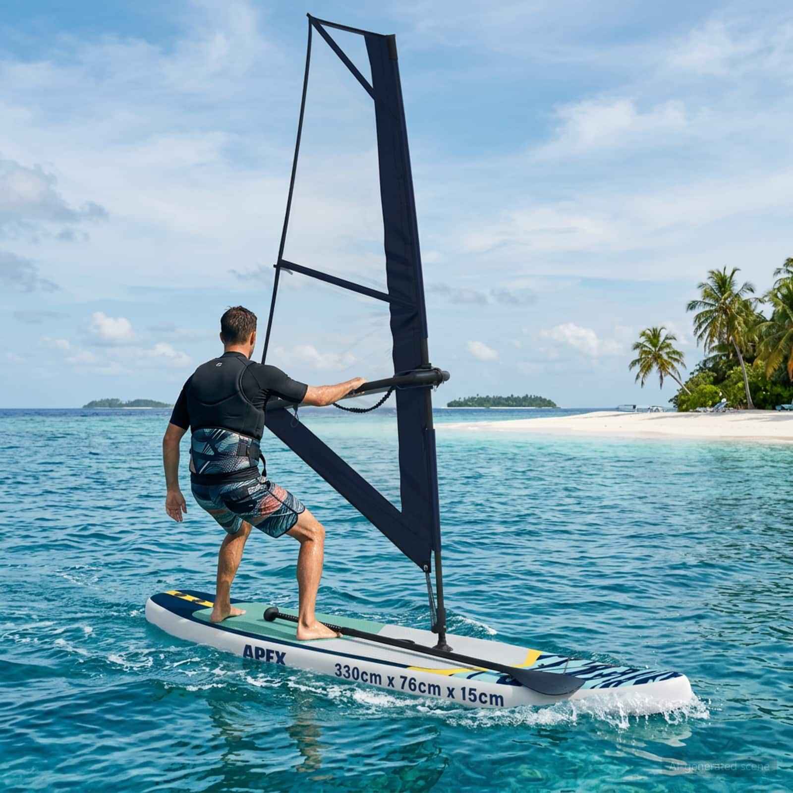 vidaXL Opblaasbaar SUP Board met Zeil HYDROS 330 x 76 x 15 cm voor