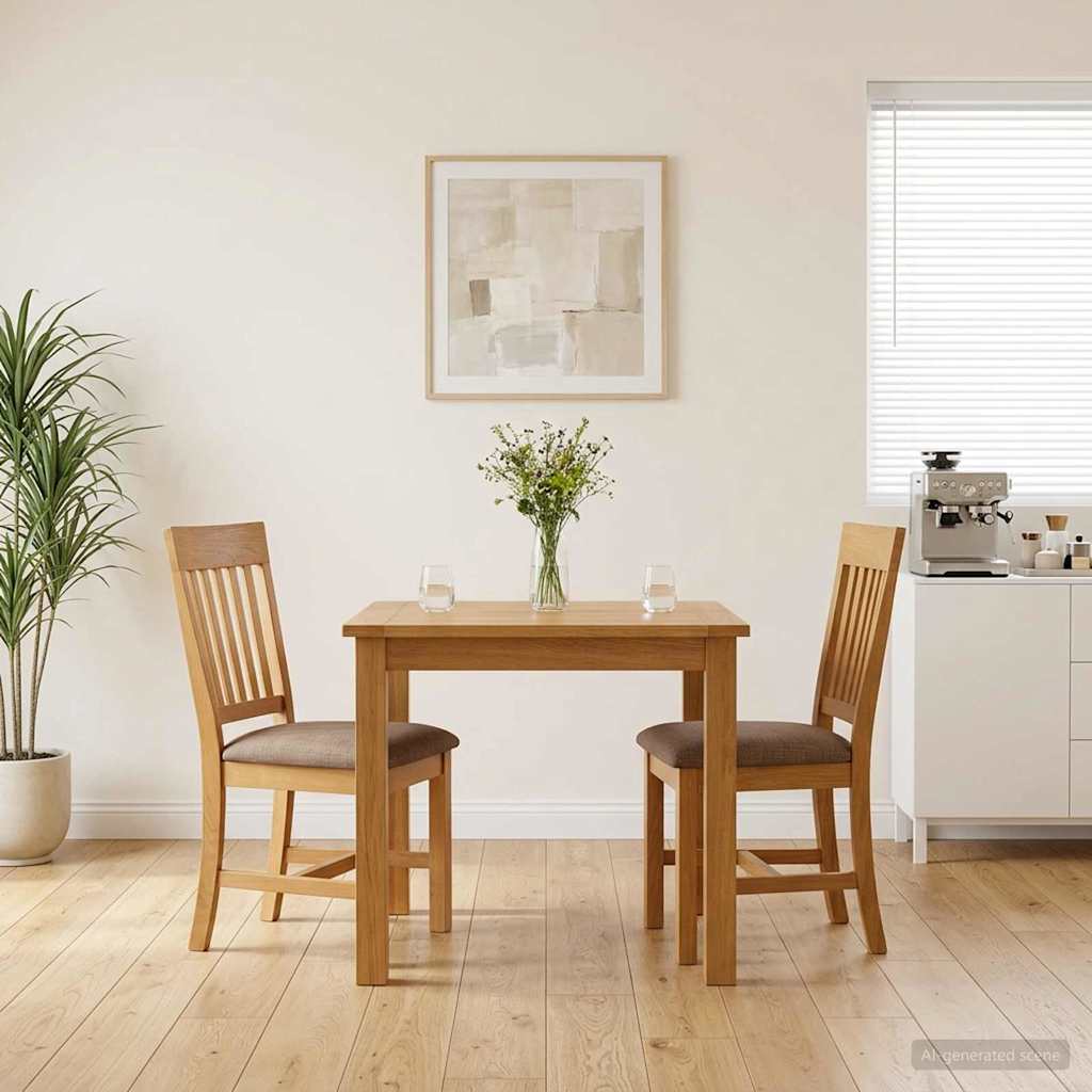 vidaXL Eetkamerstoel 2 pcs Massief Eikenhout Grijs 45 x 59 x 92 cm