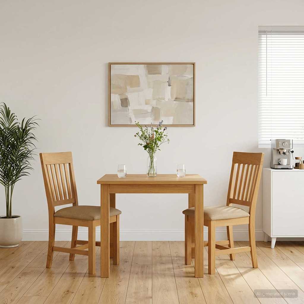 vidaXL Eetkamerstoel 2 pcs Massief Eikenhout Grijs 45 x 59 x 92 cm