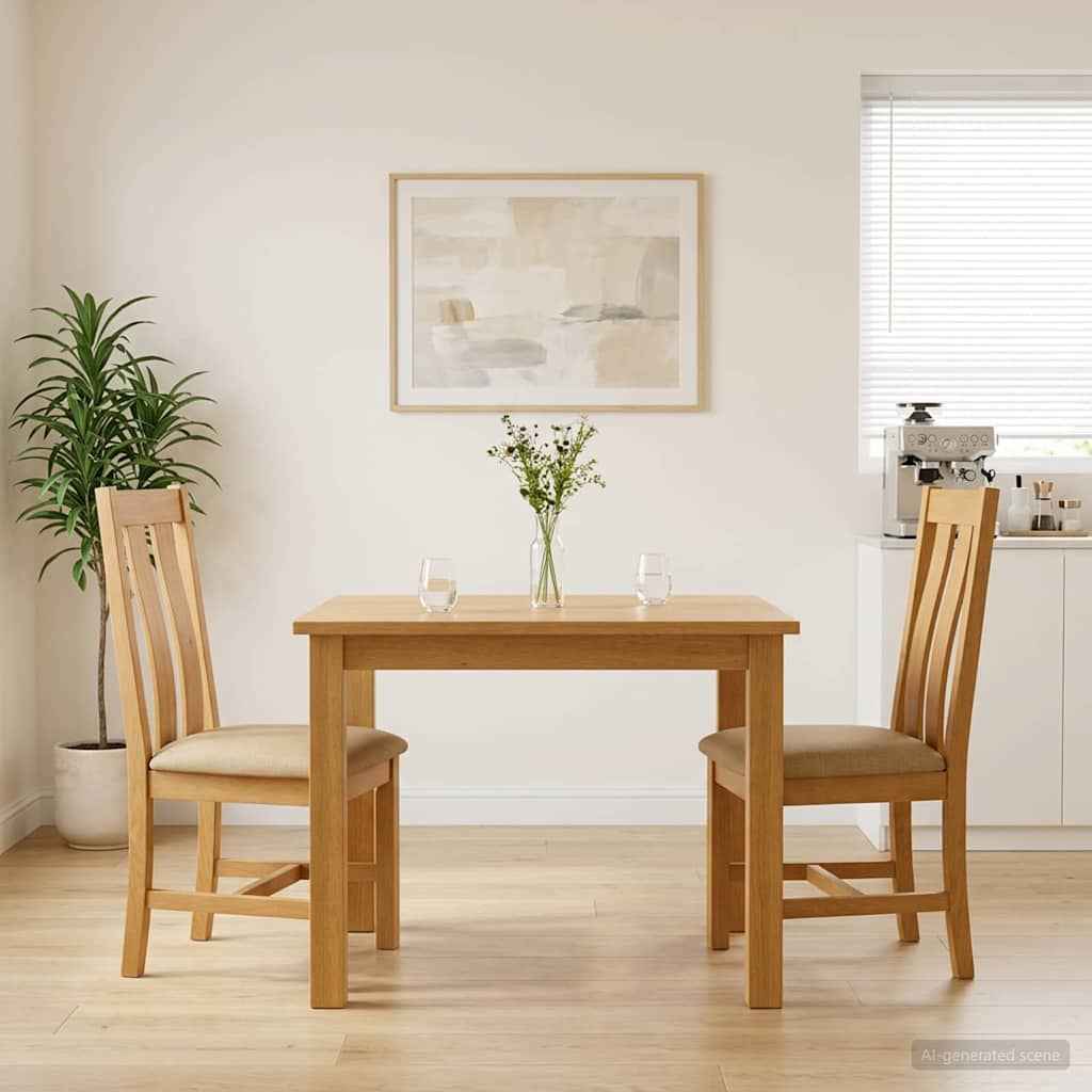 vidaXL Eetkamerstoel 2 pcs Massief Eikenhout Grijs 45 x 54 x 100 cm