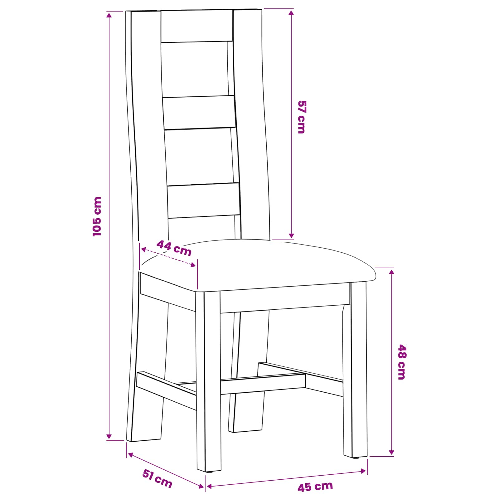 vidaXL Eetkamerstoel 2 pcs Massief Eikenhout Grijs 45 x 51 x 105 cm