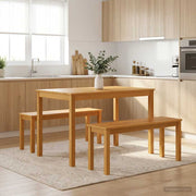 vidaXL Eetbank 95 x 32 x 45 cm Massief Eikenhout Naturel