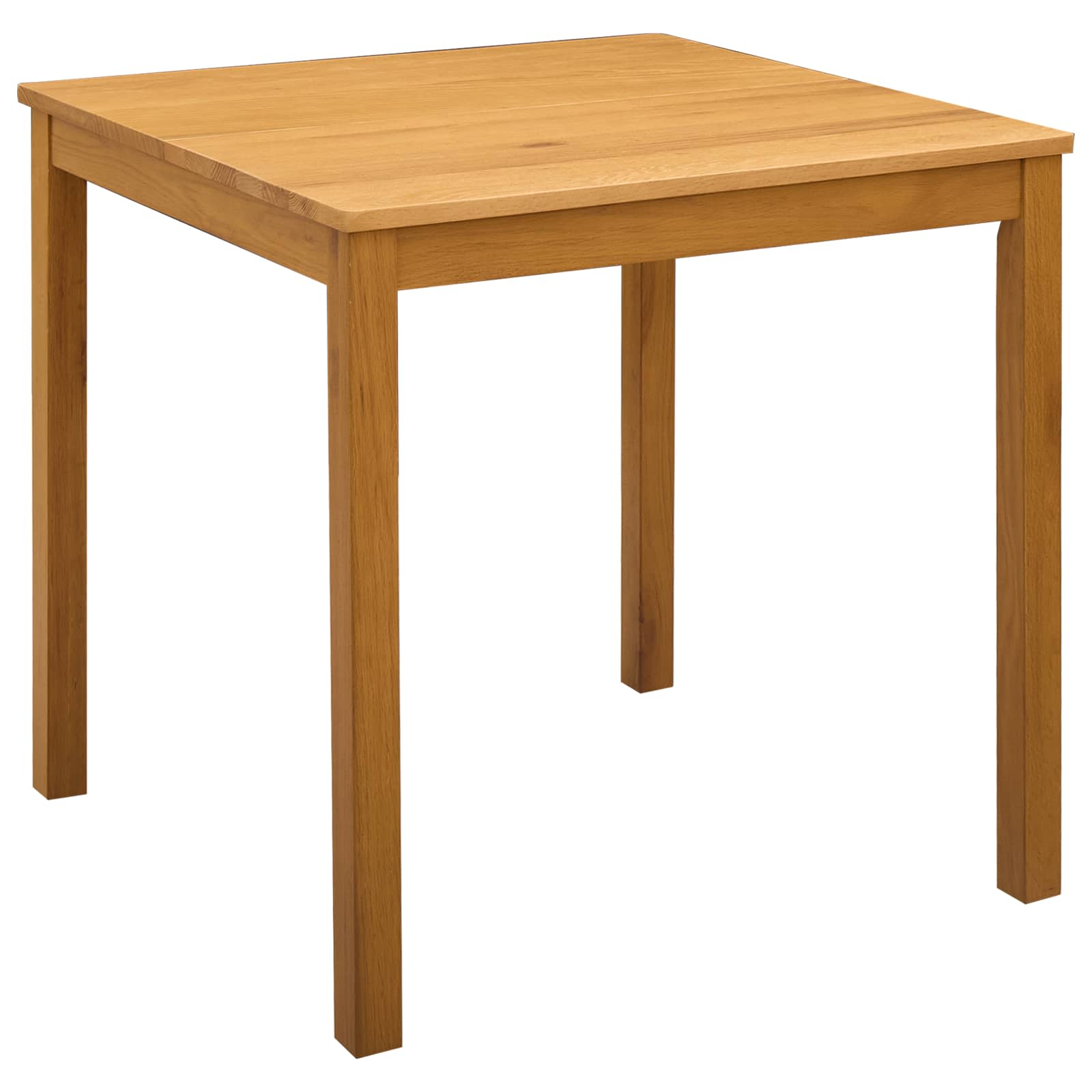 vidaXL Eettafel 75 x 75 x 75,5 cm Massief Eikenhout Naturel Vierkant