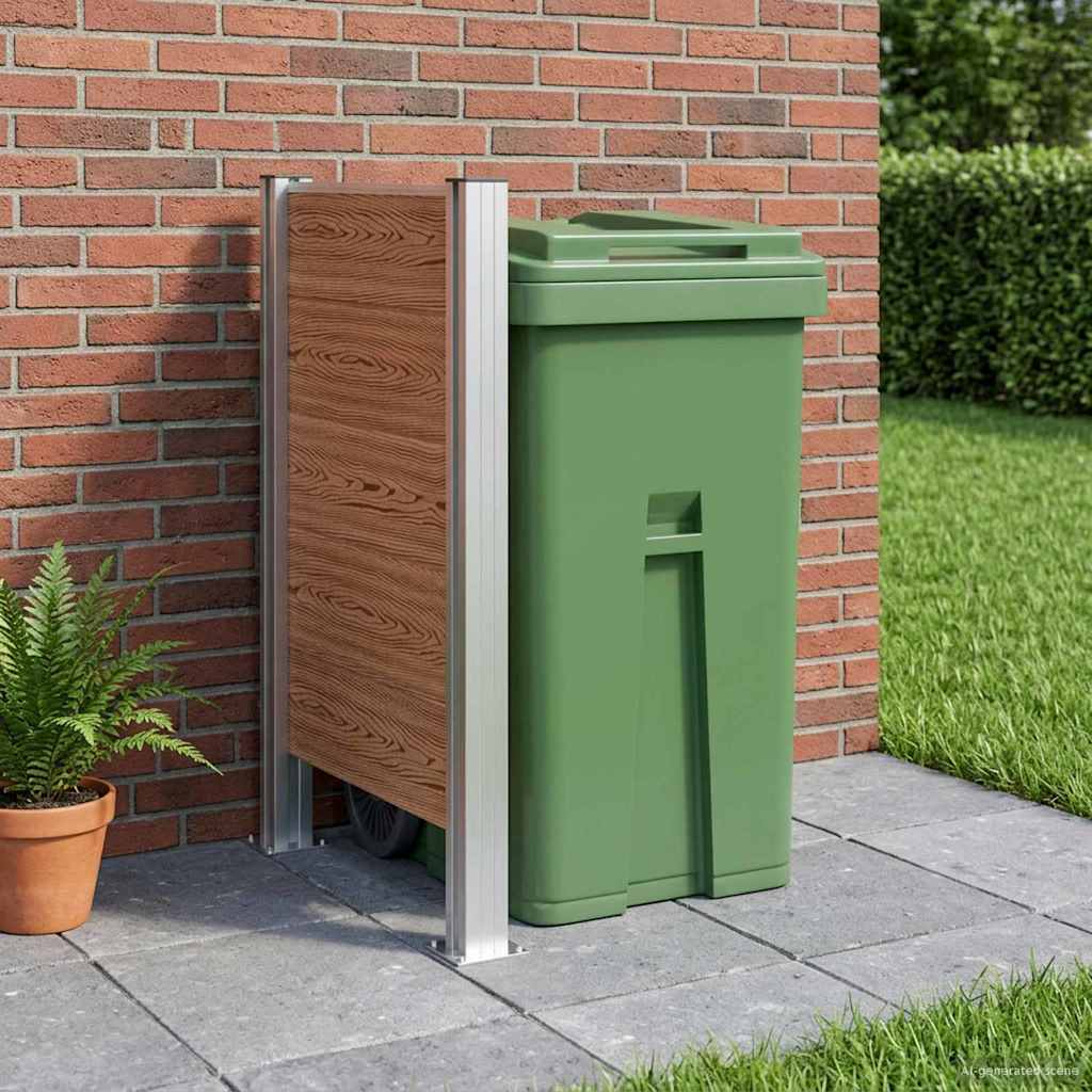 vidaXL Afvalbak Schutting Bruin 161 x 85 x 115 cm Aluminium en WPC