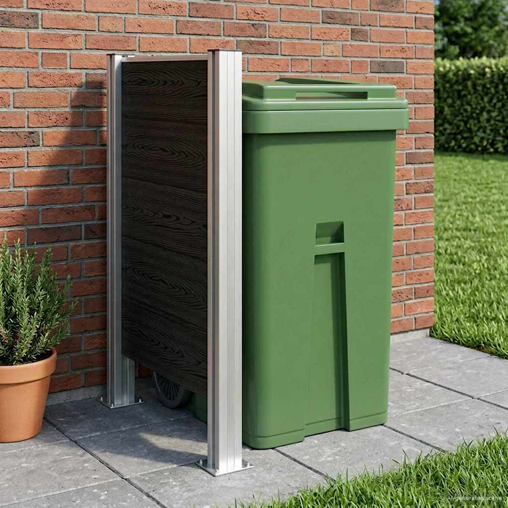 vidaXL Afvalbak Schutting Bruin 161 x 85 x 115 cm Aluminium en WPC