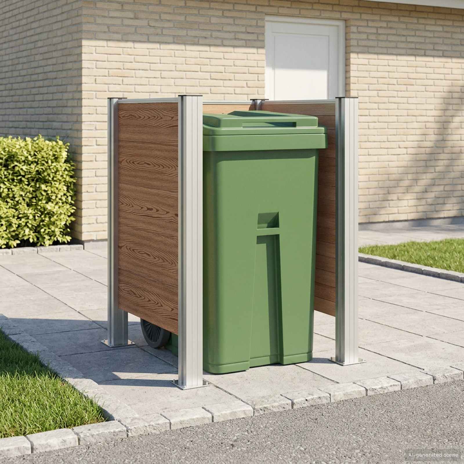 vidaXL Afvalbak Schutting Bruin 161 x 85 x 115 cm Aluminium en WPC