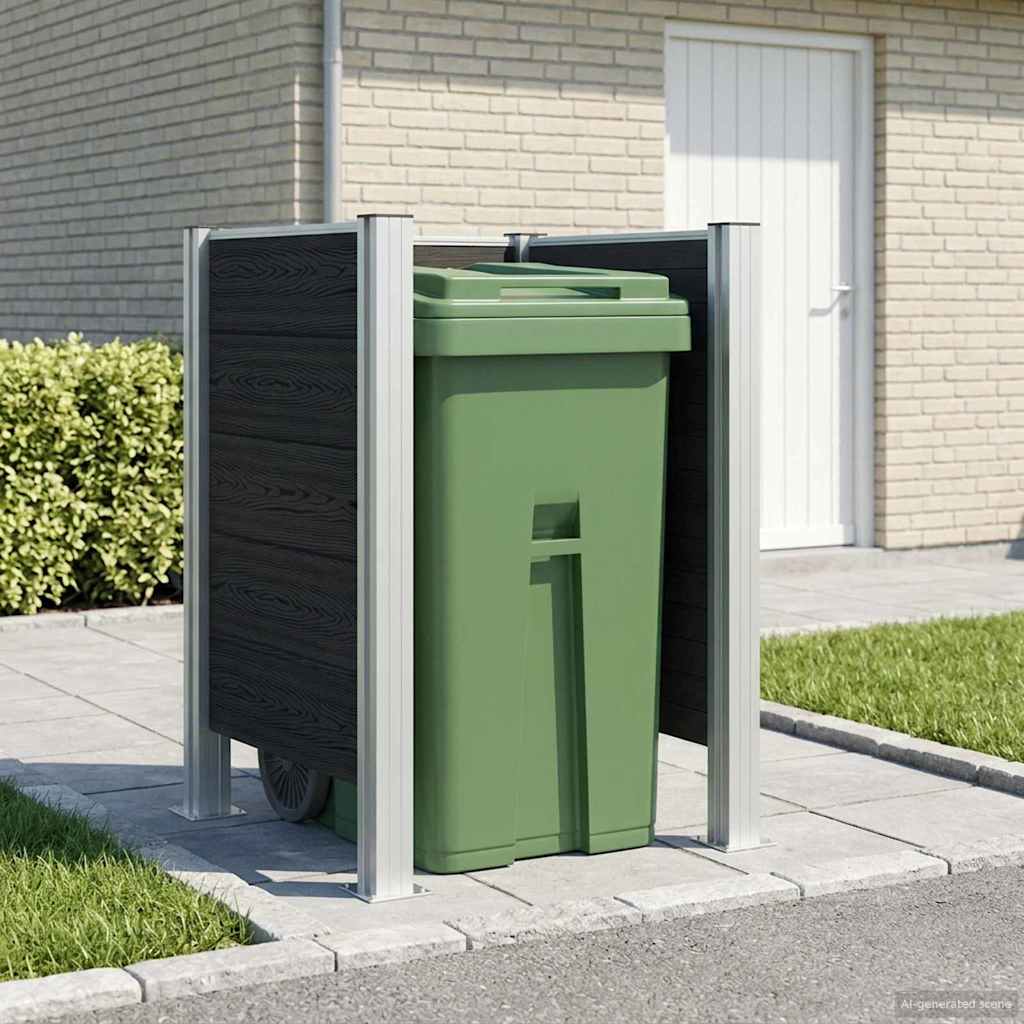 vidaXL Afvalbak Schutting Bruin 161 x 85 x 115 cm Aluminium en WPC