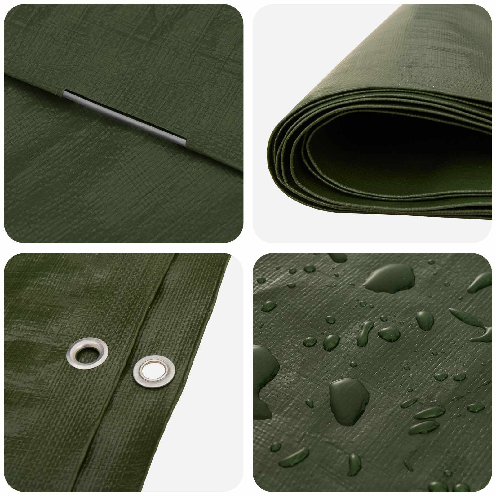 vidaXL Zeil met Oogjes Groen 4 x 6 m 260 gsm PE