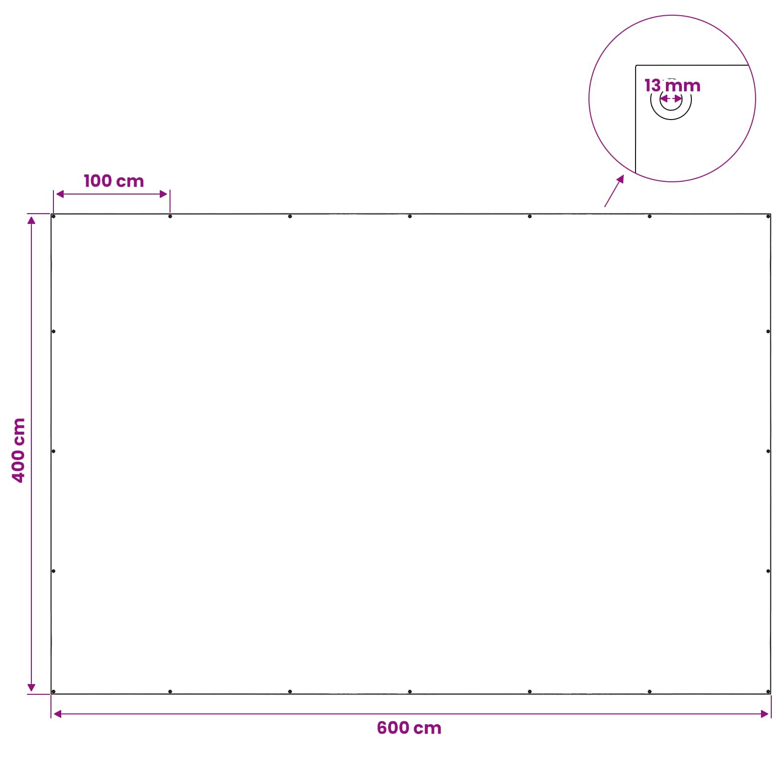 vidaXL Zeil met Oogjes Groen 4 x 6 m 260 gsm PE