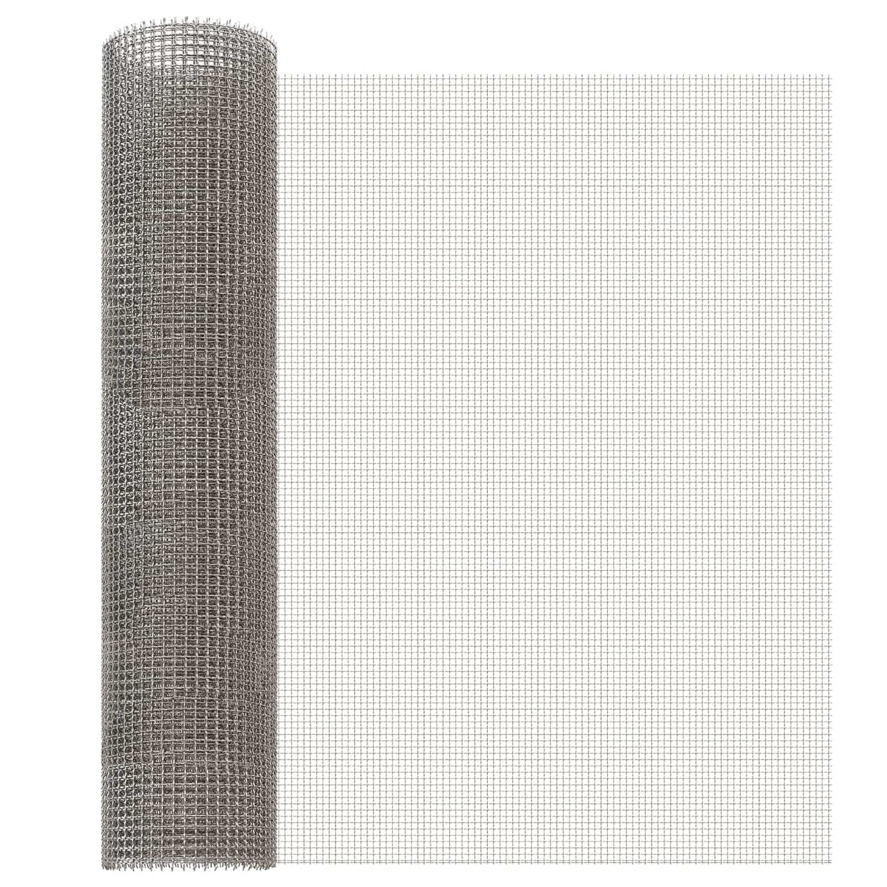 vidaXL Gaas Scherm 20 x 500 cm 20 Mesh RVS 201 Zilverkleurig