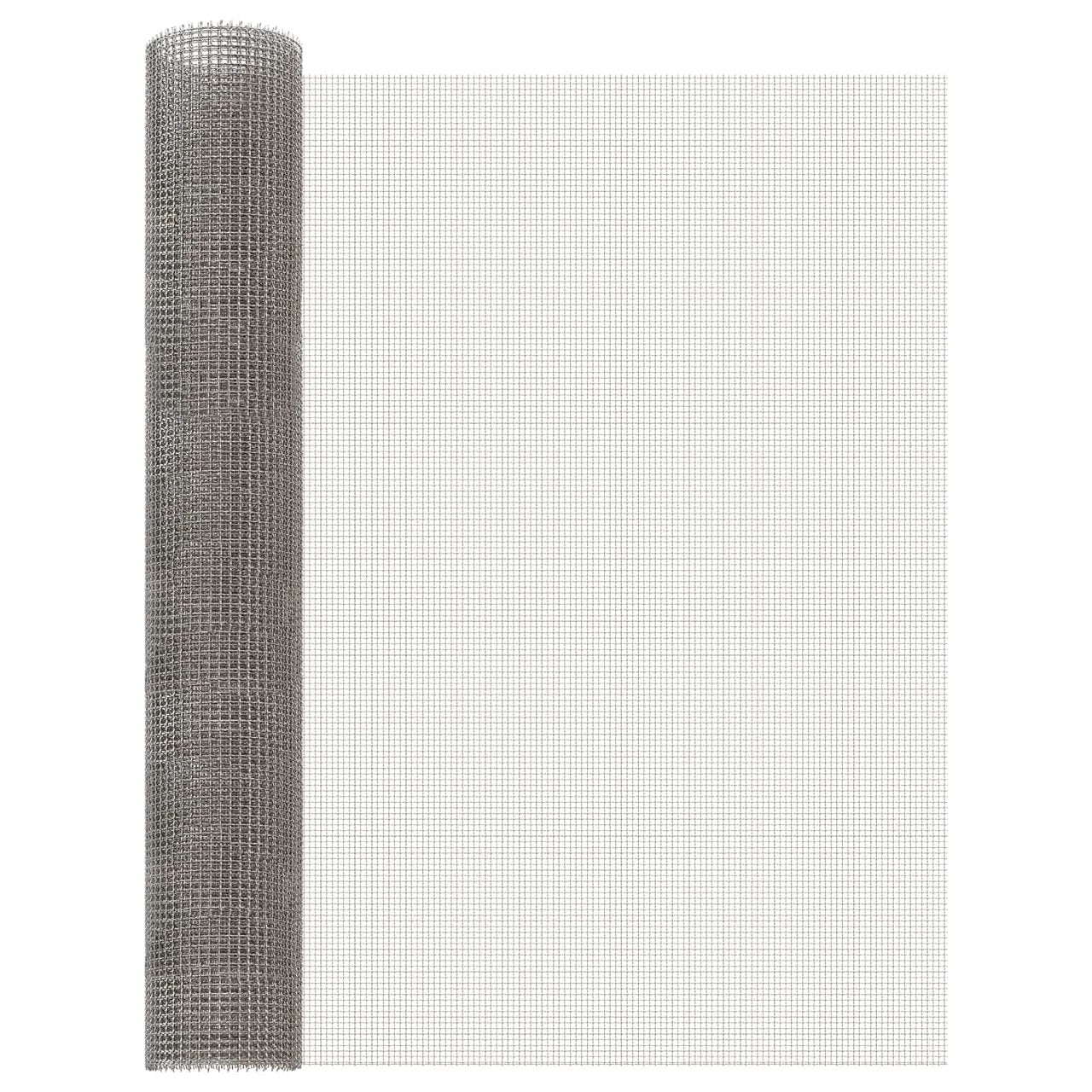 vidaXL Gaas Scherm 20 x 500 cm 20 Mesh RVS 201 Zilverkleurig