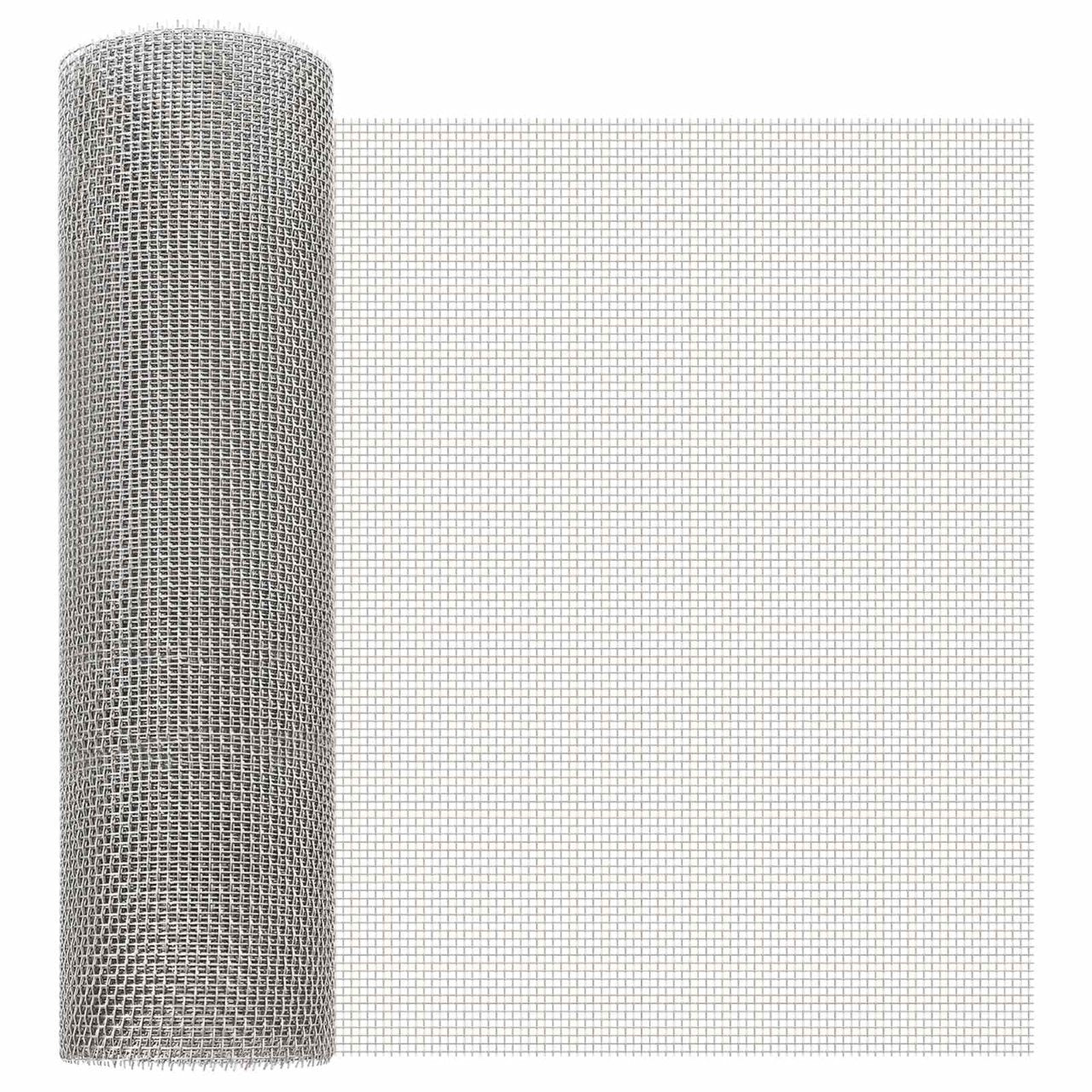 vidaXL Gaas Scherm 20 x 500 cm 20 Mesh RVS 201 Zilverkleurig
