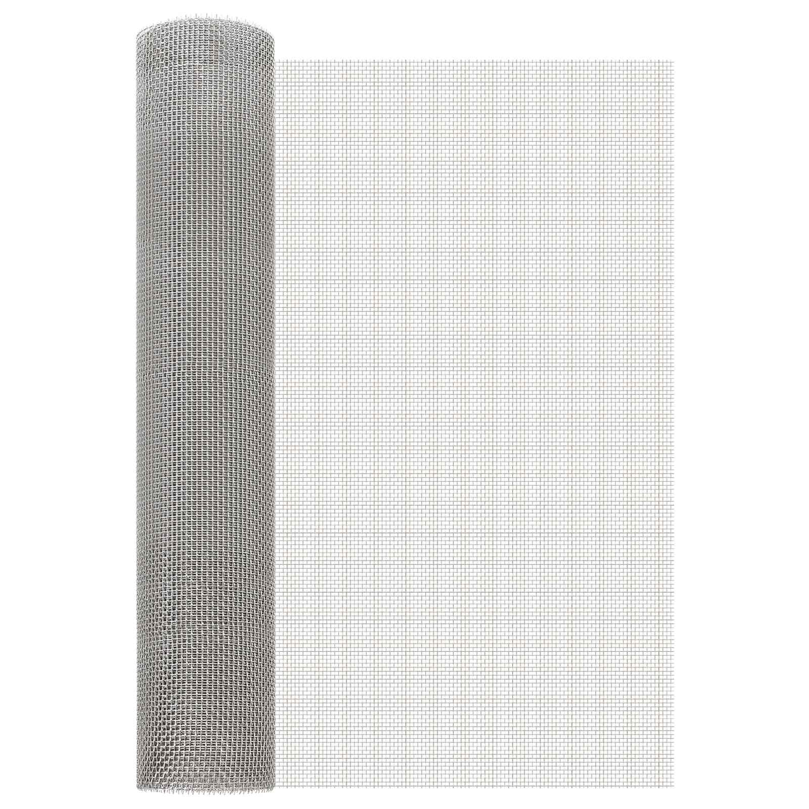 vidaXL Gaas Scherm 20 x 500 cm 20 Mesh RVS 201 Zilverkleurig