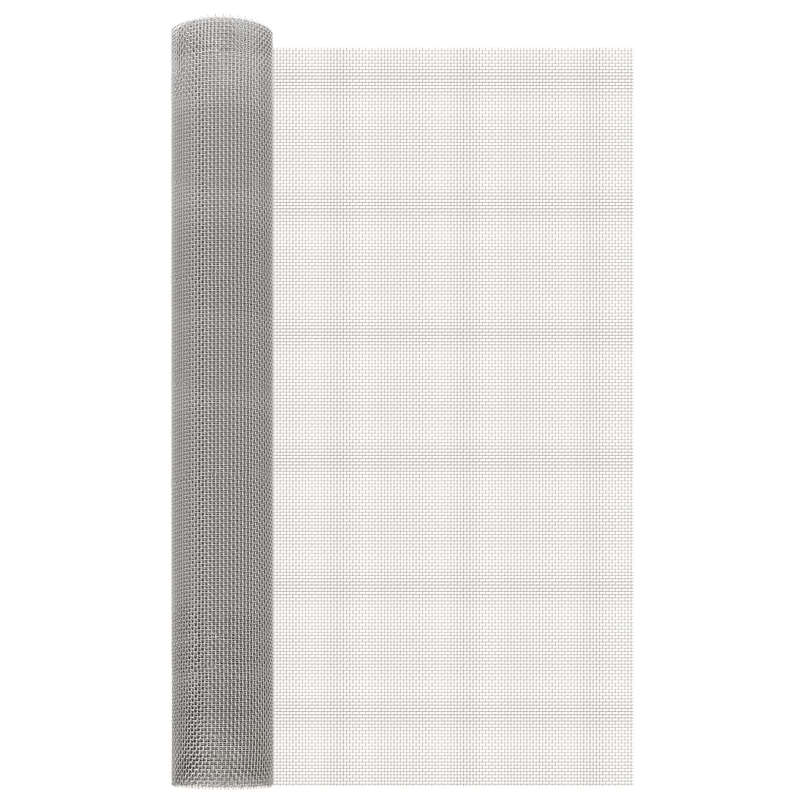 vidaXL Gaas Scherm 20 x 500 cm 20 Mesh RVS 201 Zilverkleurig