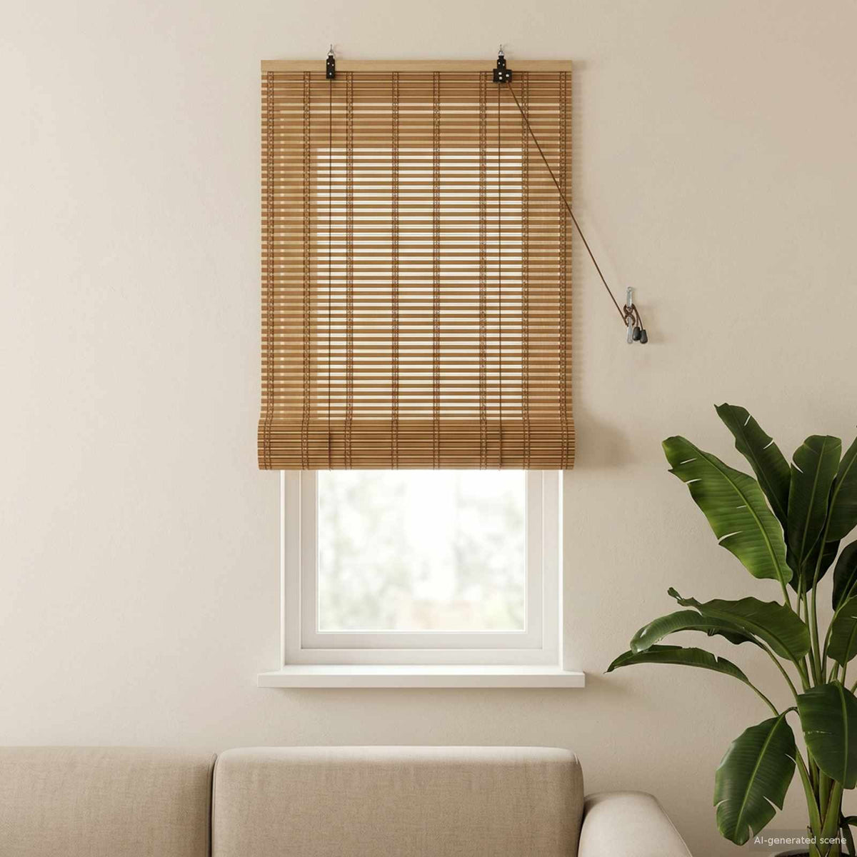 vidaXL Raambuiten & Gordijnen Licht Bruin 60 x 160 cm Bamboe