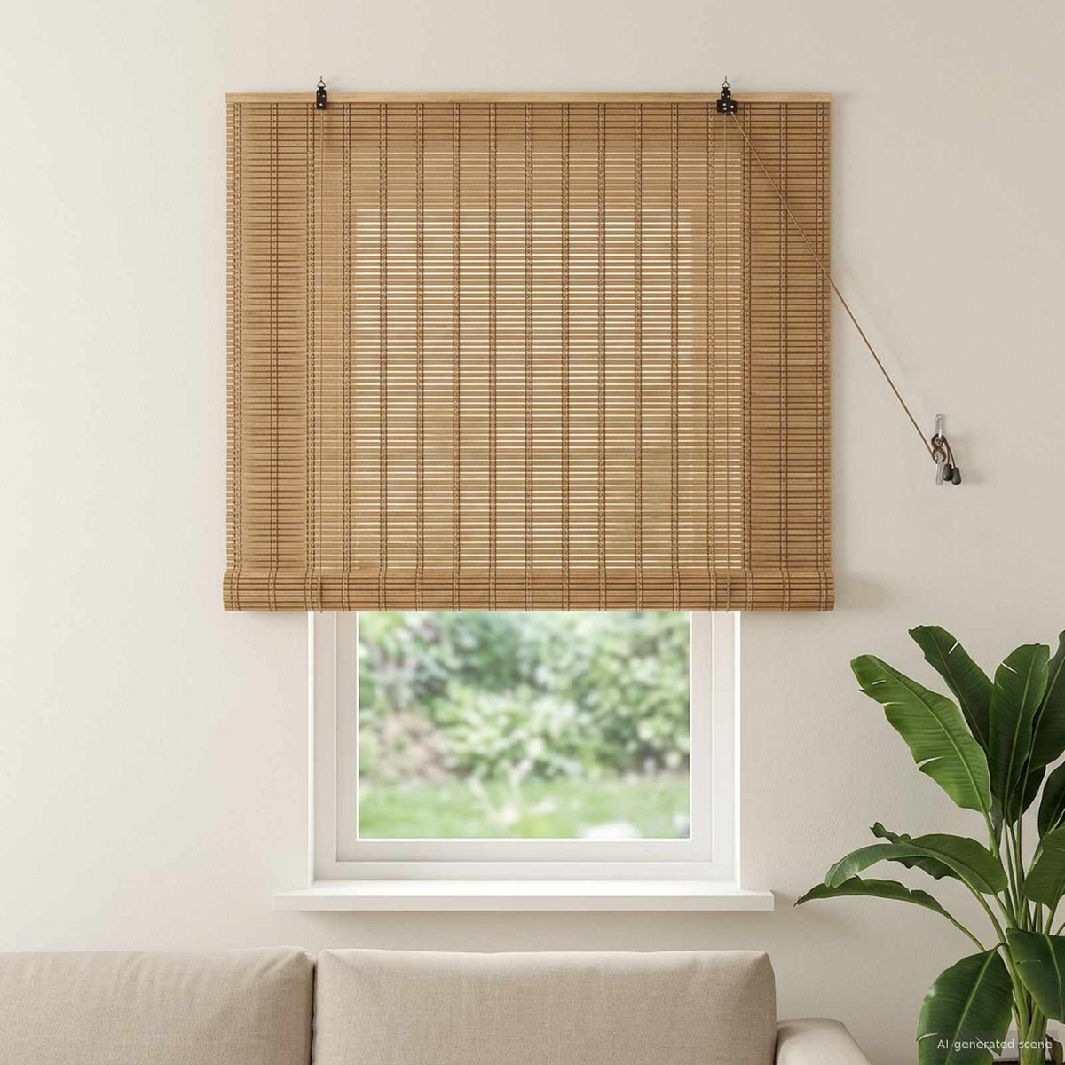 vidaXL Raambuiten & Gordijnen Licht Bruin 60 x 160 cm Bamboe