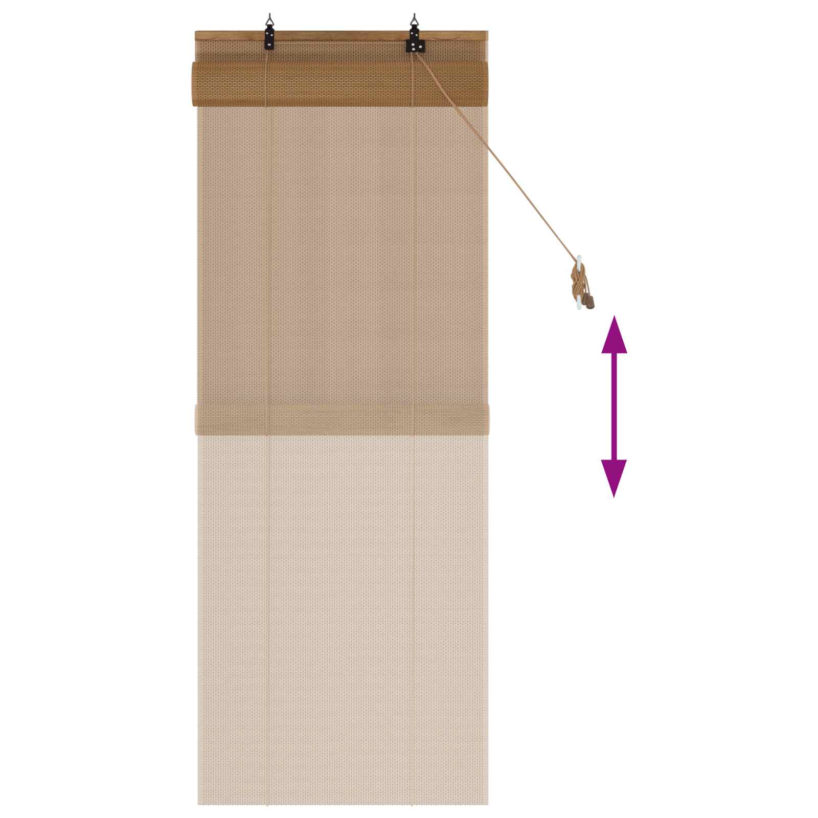 vidaXL Rolgordijn Bruin 40 x 160 cm Bamboe
