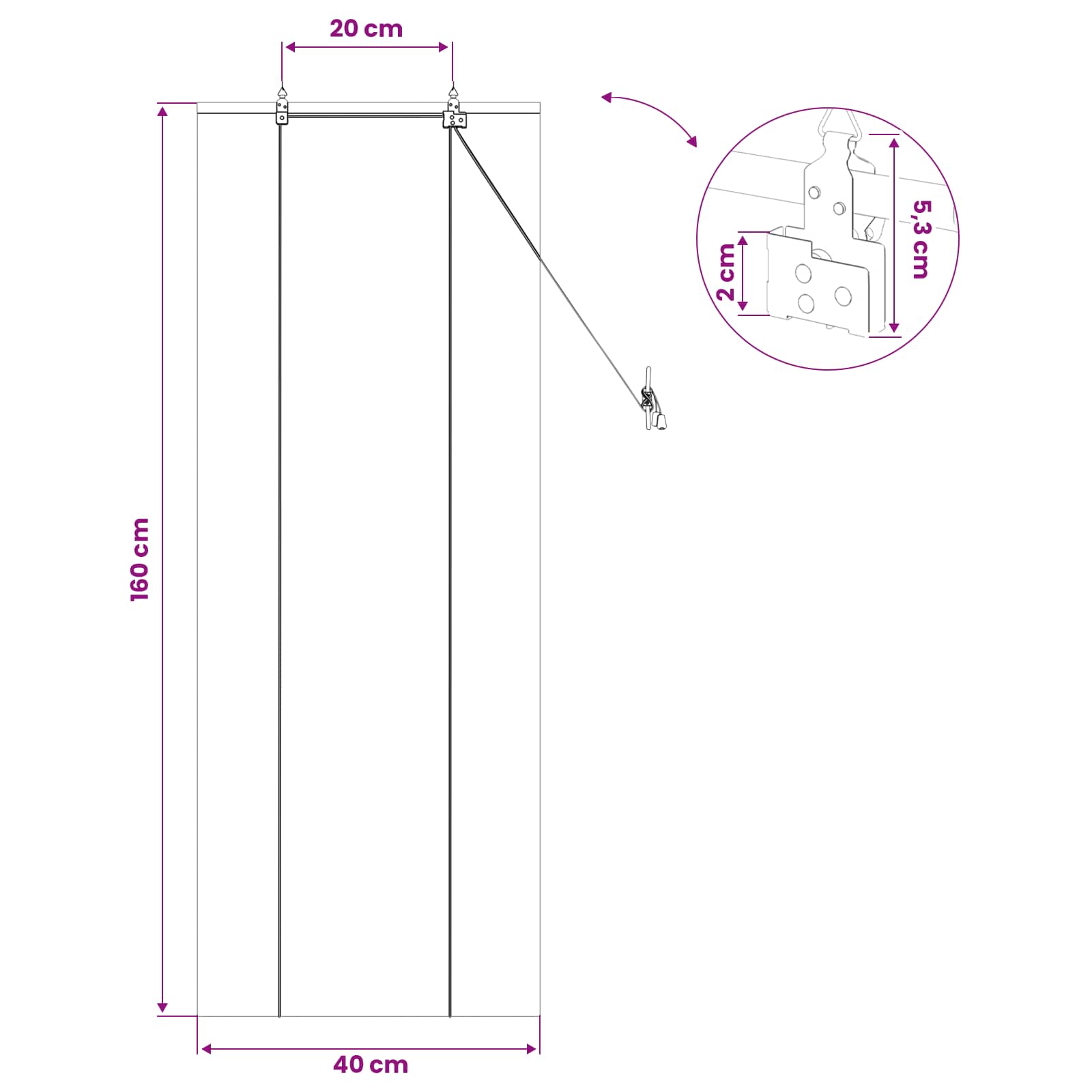 vidaXL Rolgordijn Bruin 40 x 160 cm Bamboe